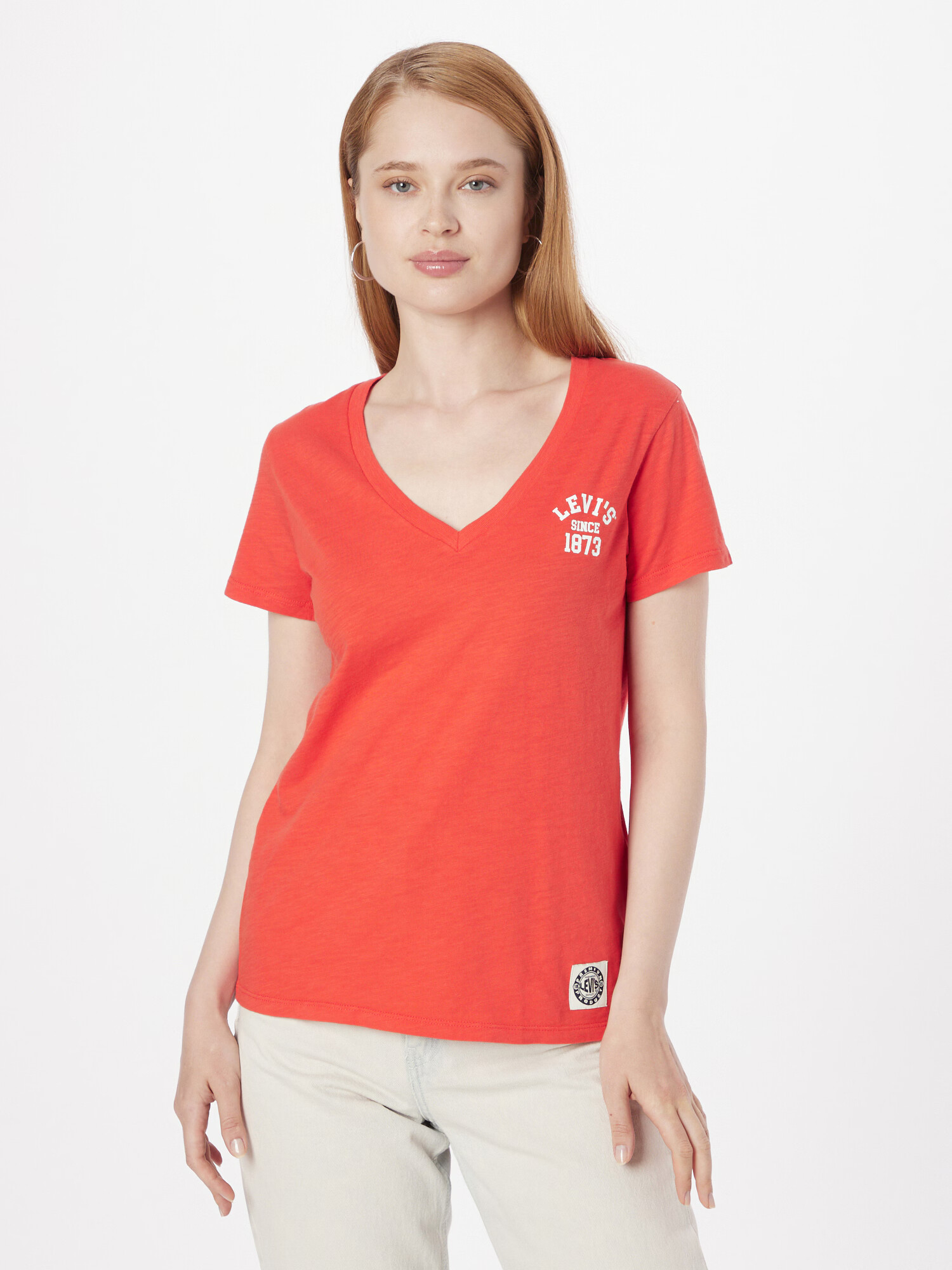 LEVI'S Tricou roșu orange / alb - Pled.ro