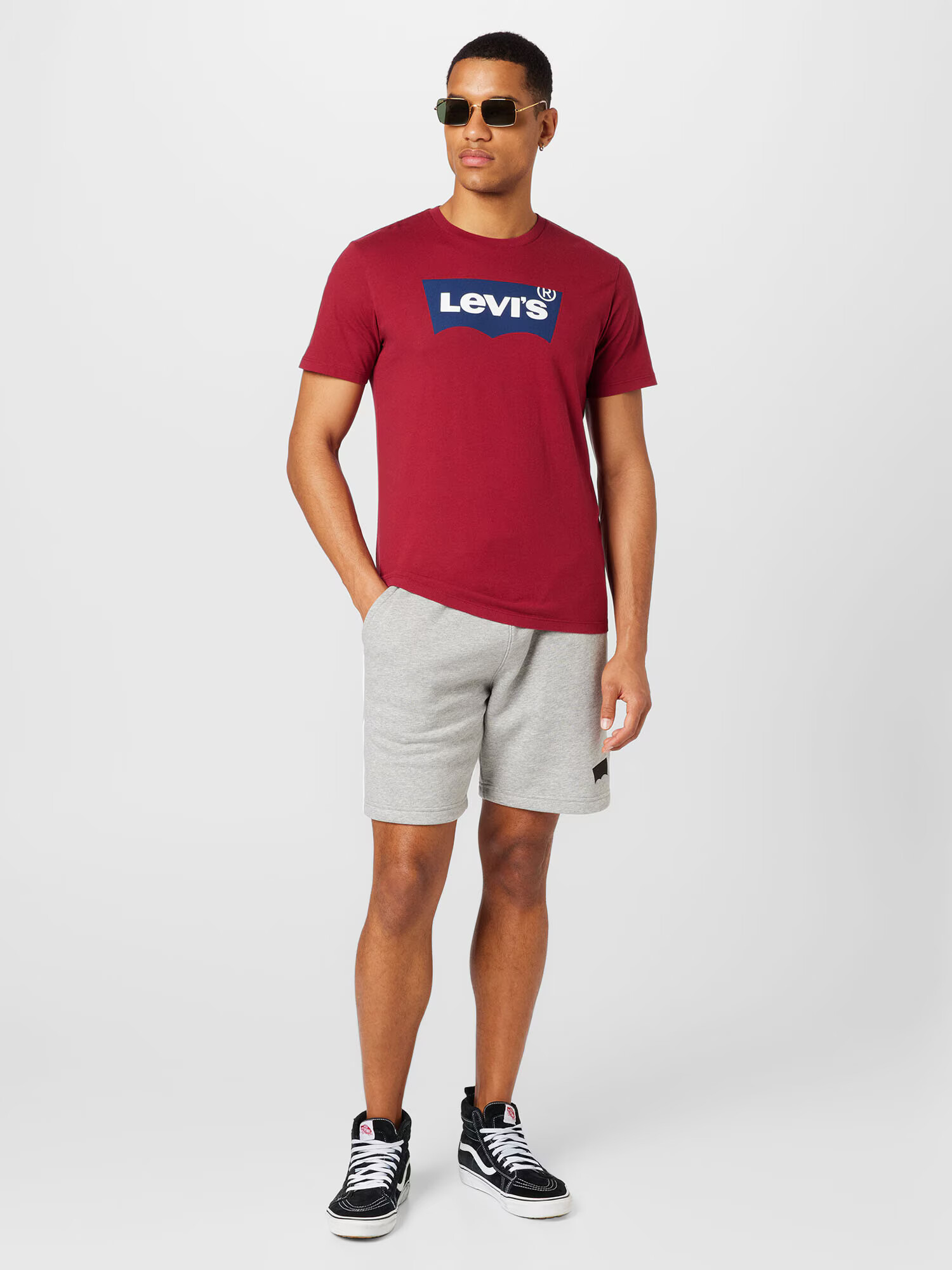 LEVI'S Tricou roșu / roșu vin / alb - Pled.ro