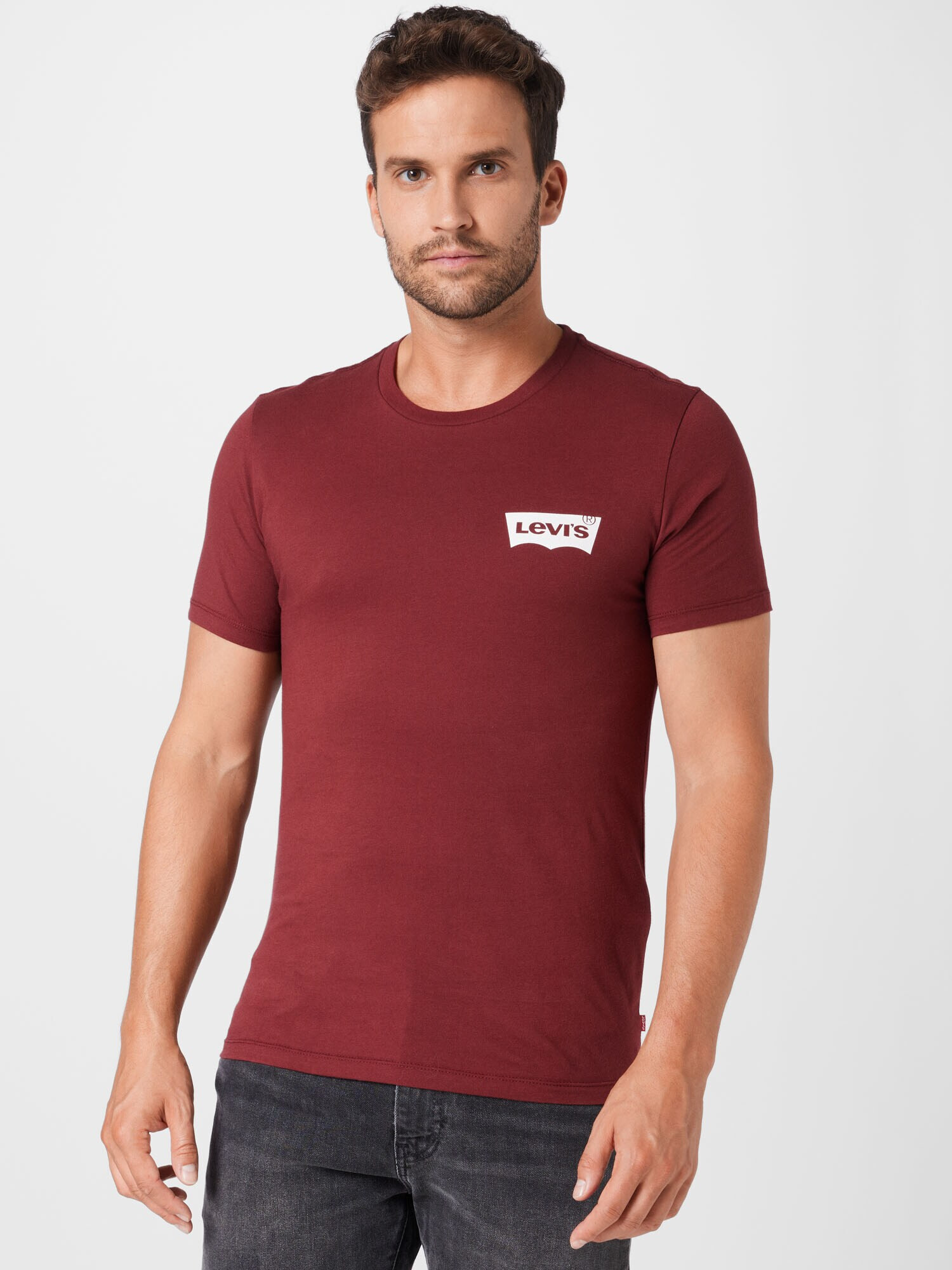 LEVI'S Tricou roșu vin / negru / alb - Pled.ro