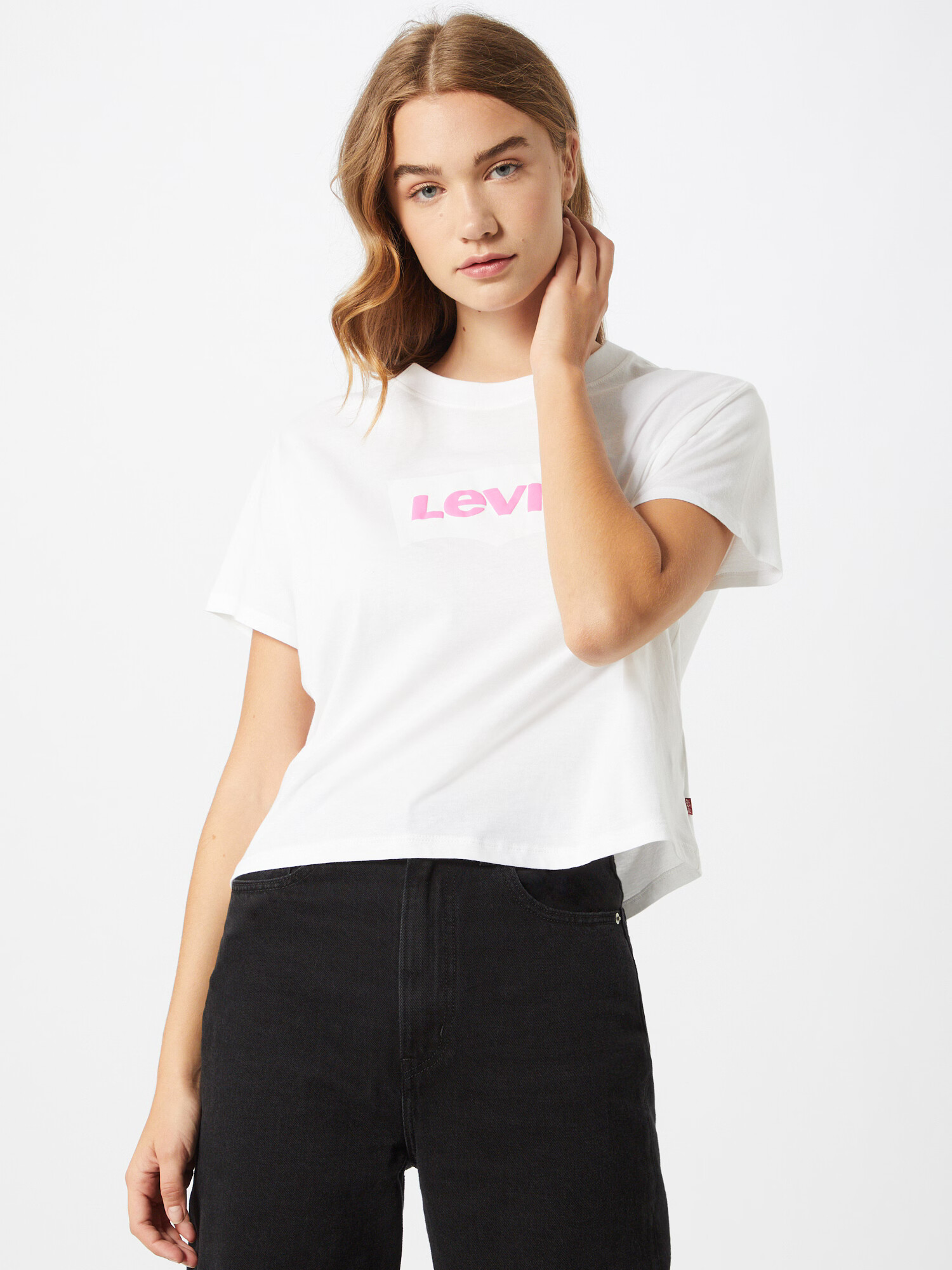 LEVI'S Tricou roz / alb - Pled.ro