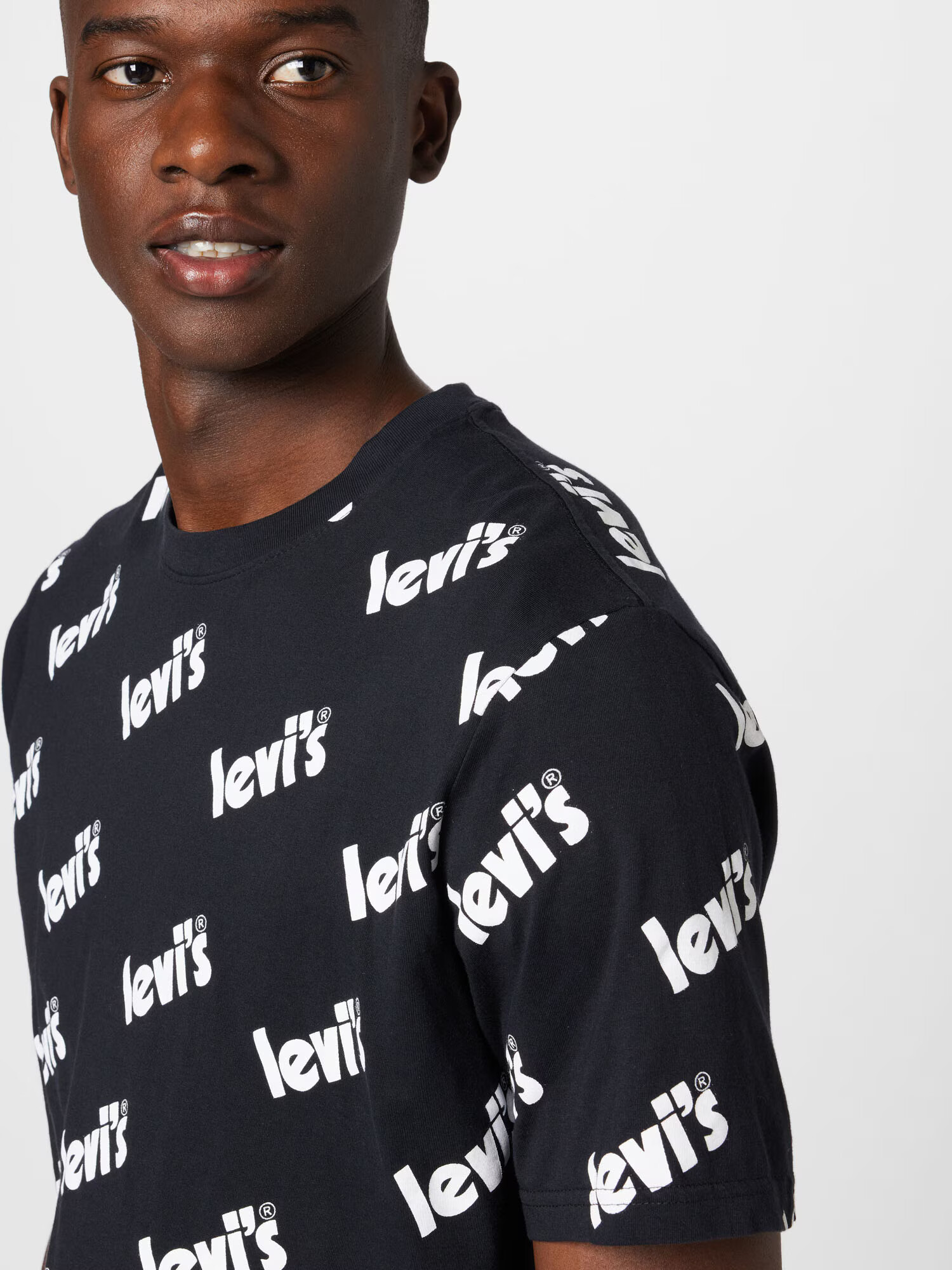 LEVI'S Tricou negru / alb - Pled.ro