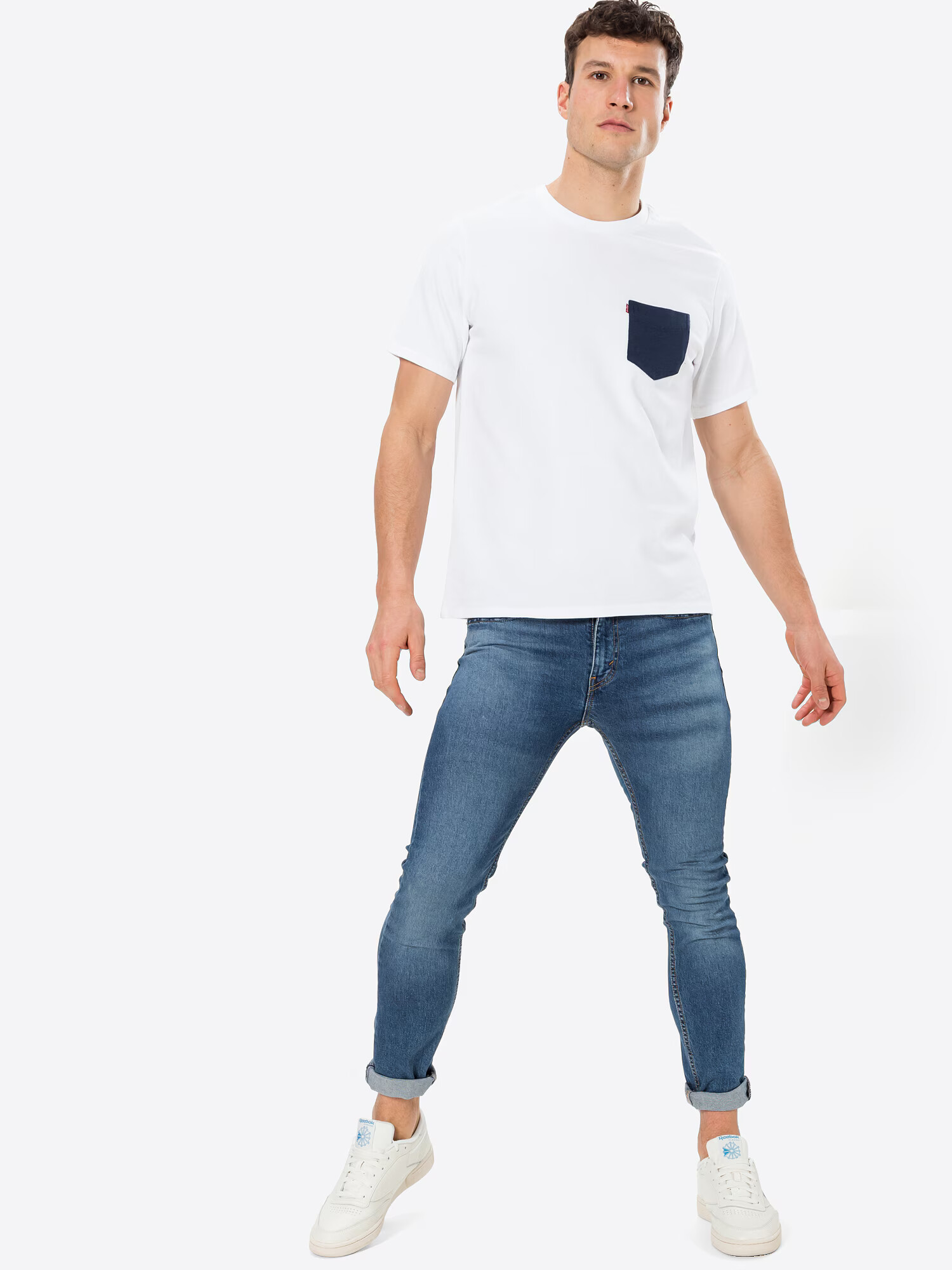 LEVI'S Tricou 'Sunset' albastru închis / alb - Pled.ro