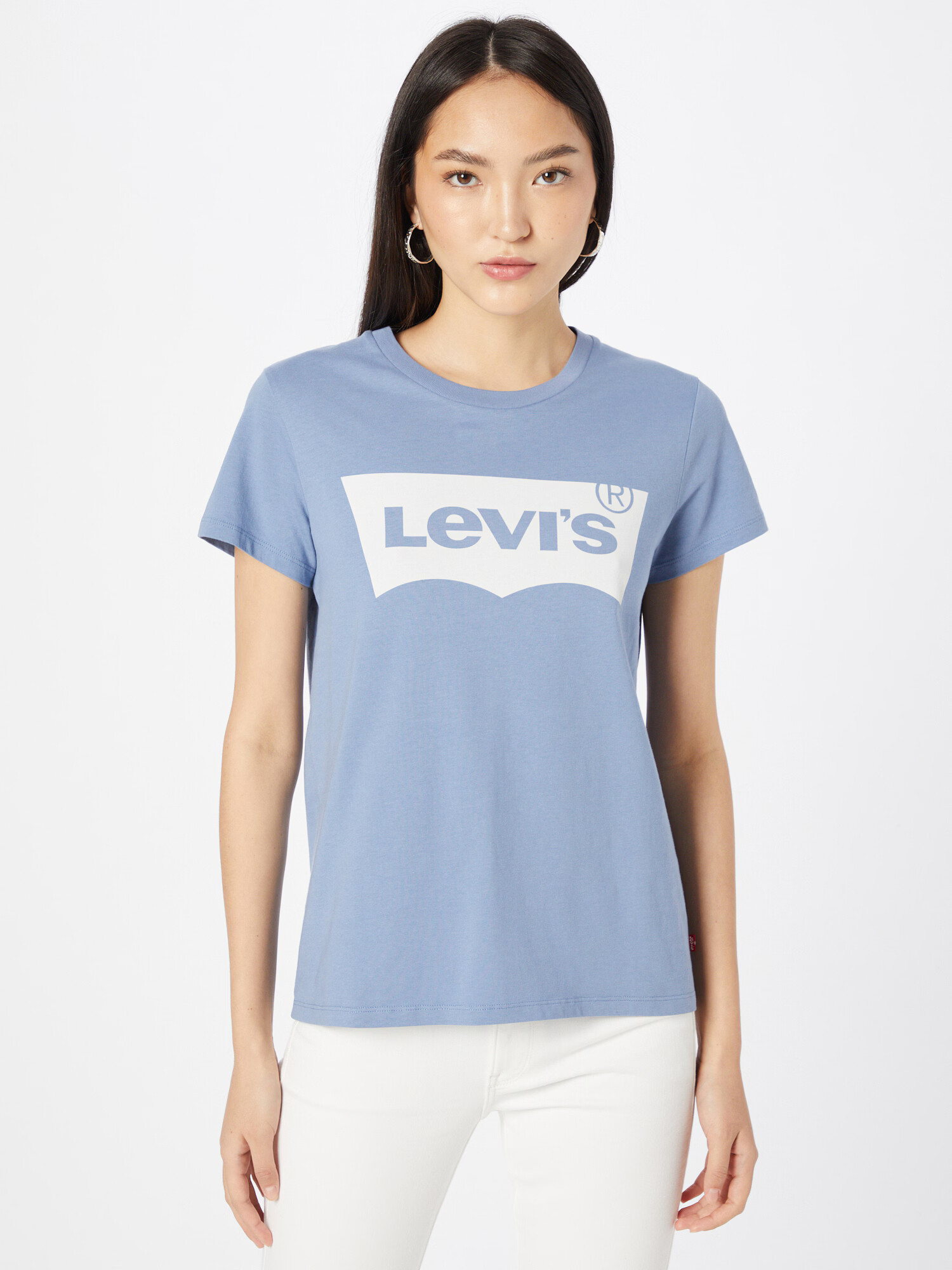 LEVI'S Tricou 'The Perfect' albastru deschis / alb - Pled.ro