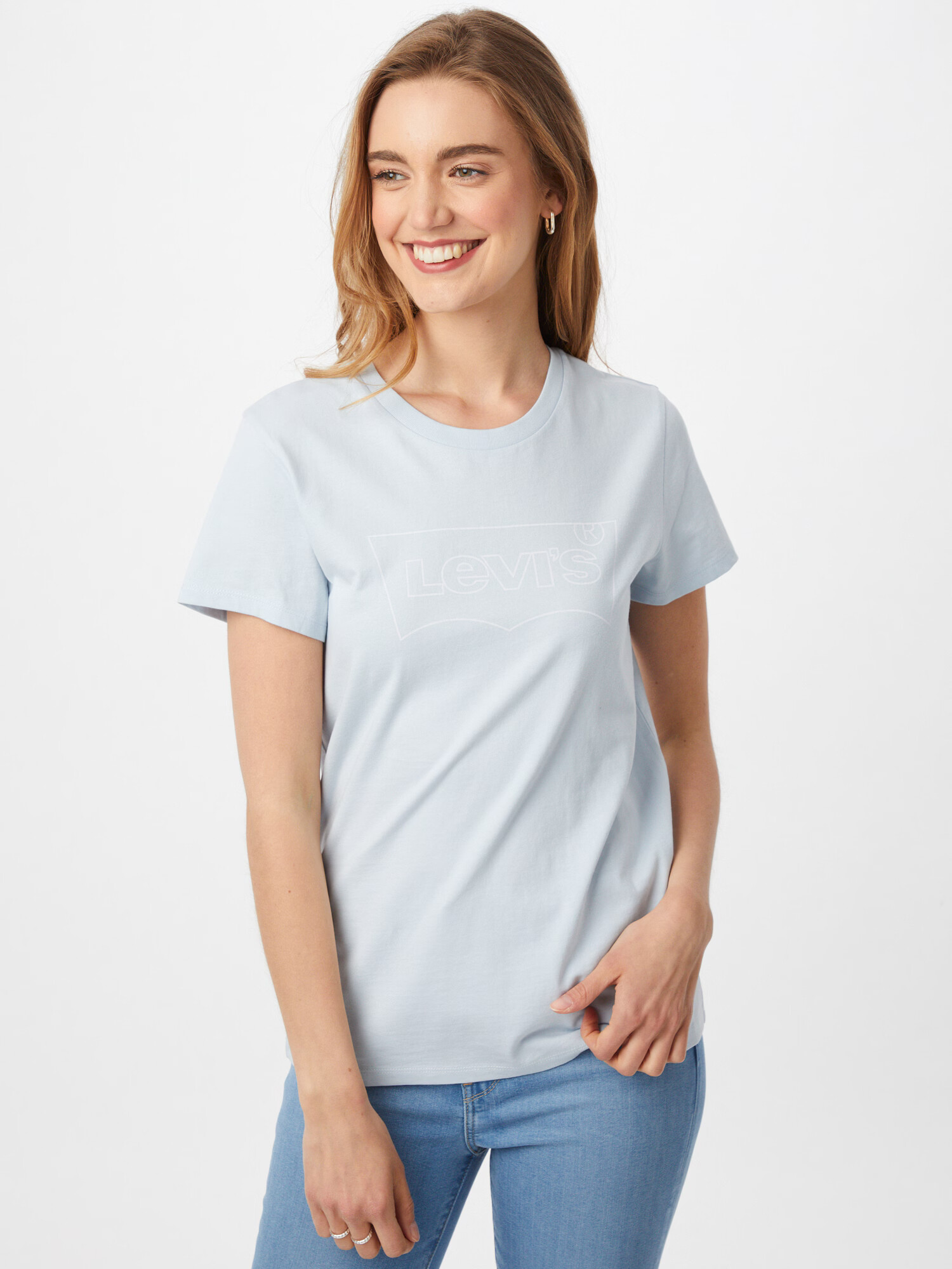 LEVI'S Tricou 'The Perfect' azur / alb - Pled.ro