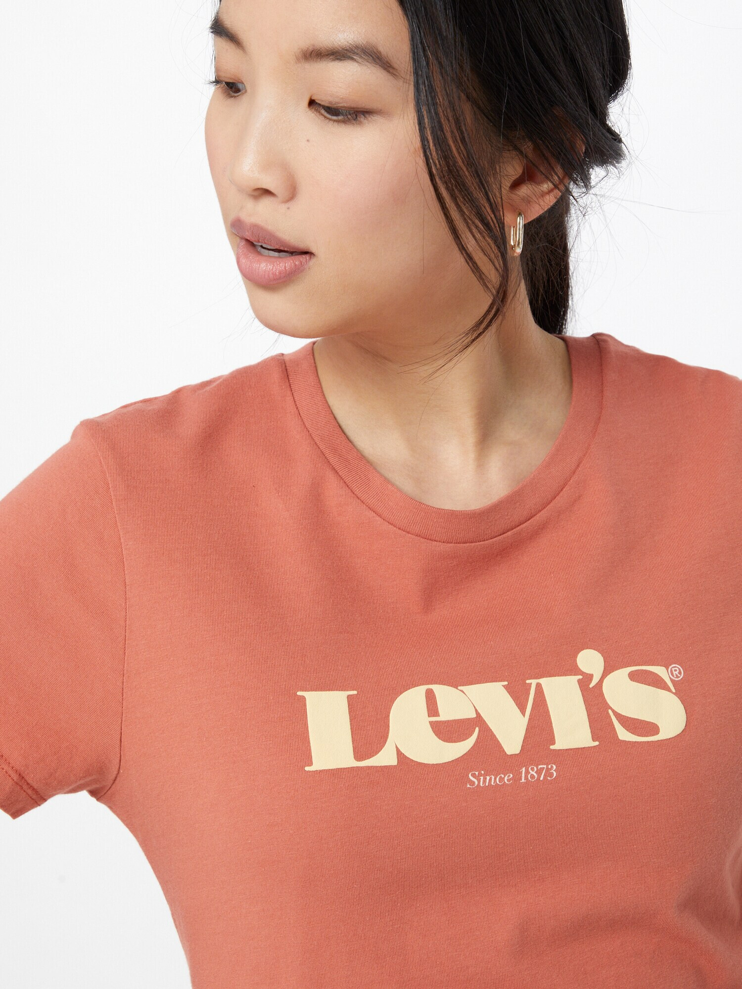 LEVI'S Tricou 'The Perfect' portocaliu / alb - Pled.ro