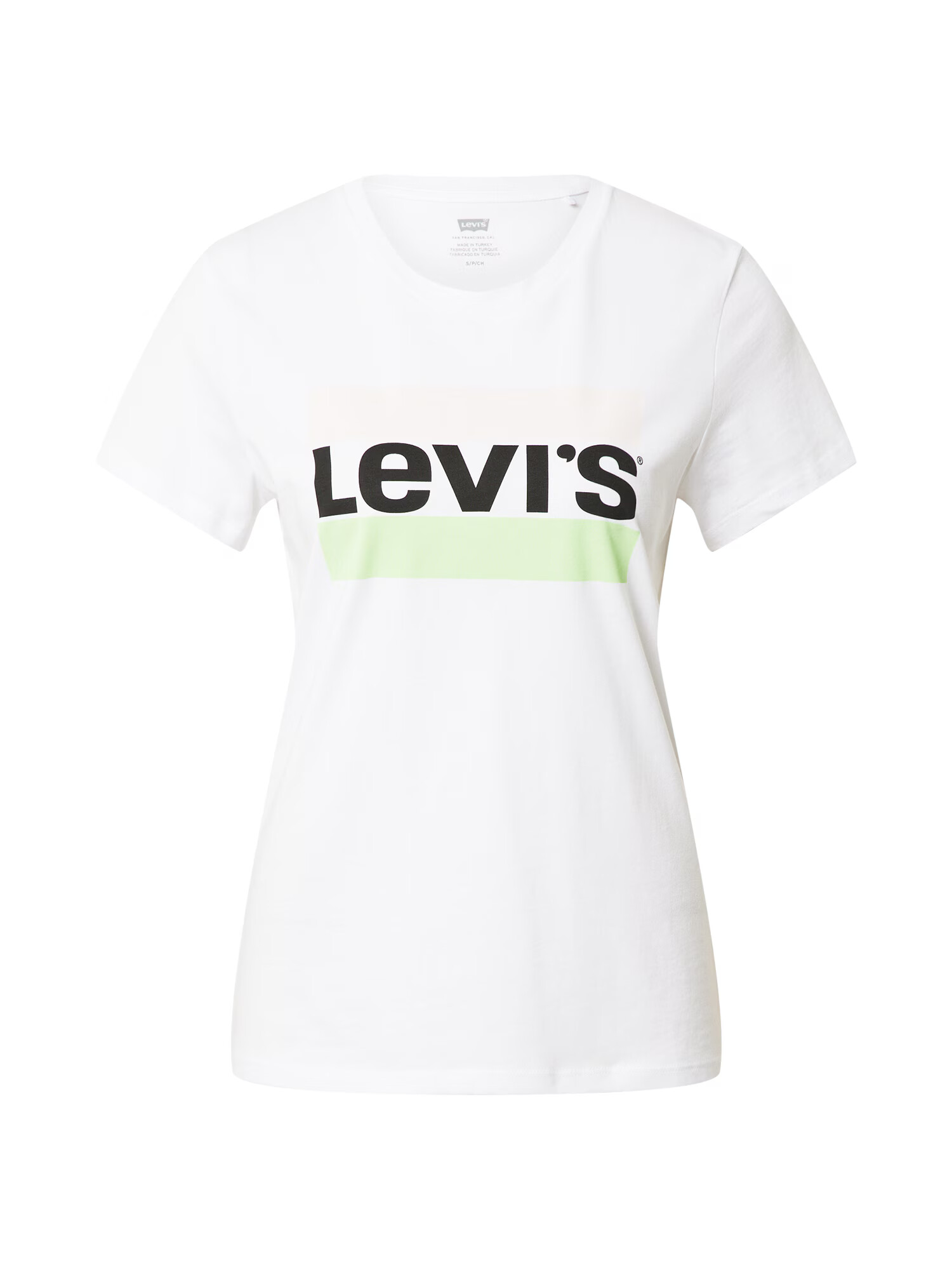 LEVI'S Tricou 'The Perfect' verde mentă / portocaliu pastel / negru / alb - Pled.ro