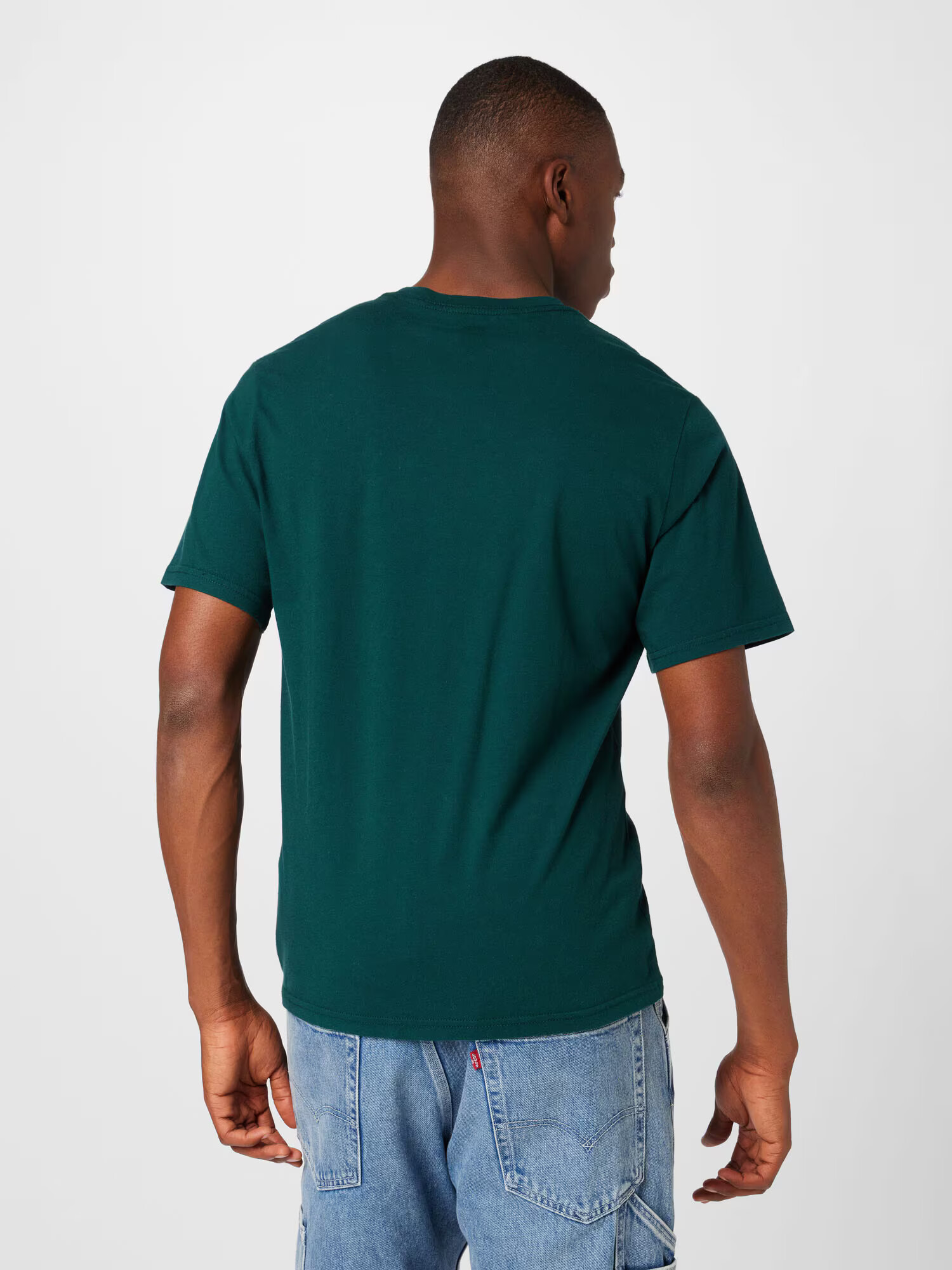 LEVI'S Tricou verde închis / alb - Pled.ro