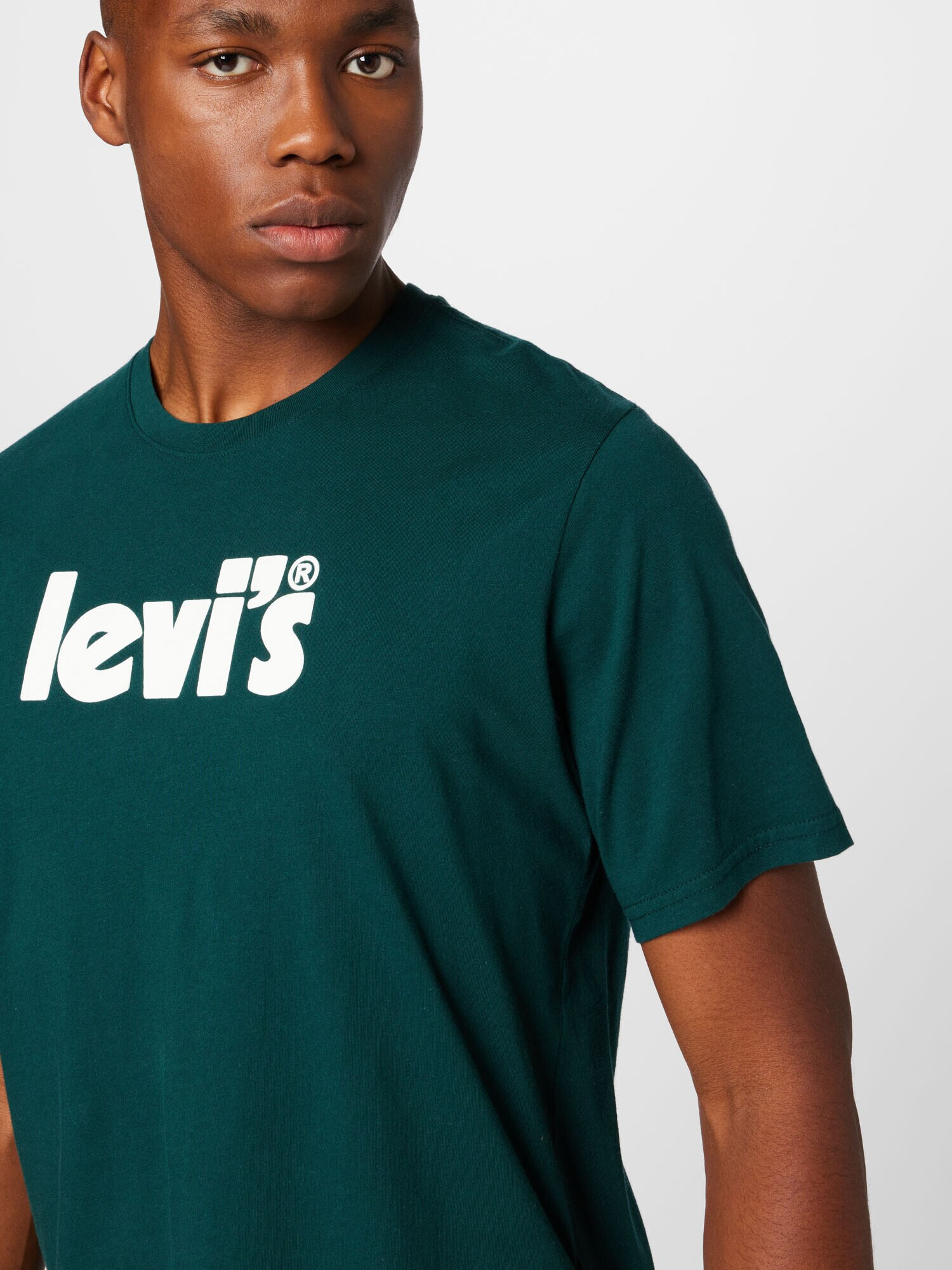 LEVI'S Tricou verde închis / alb - Pled.ro