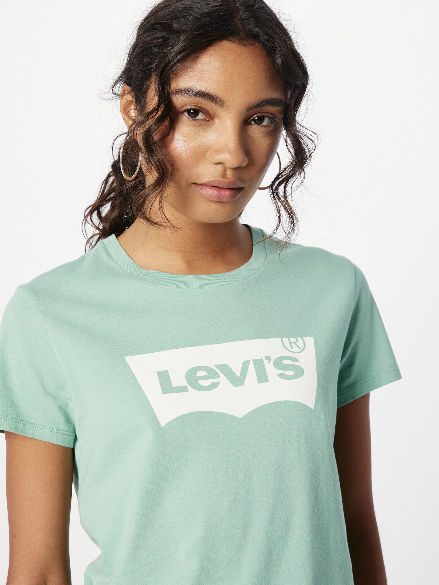 LEVI'S Tricou 'The Perfect' verde mentă / alb - Pled.ro