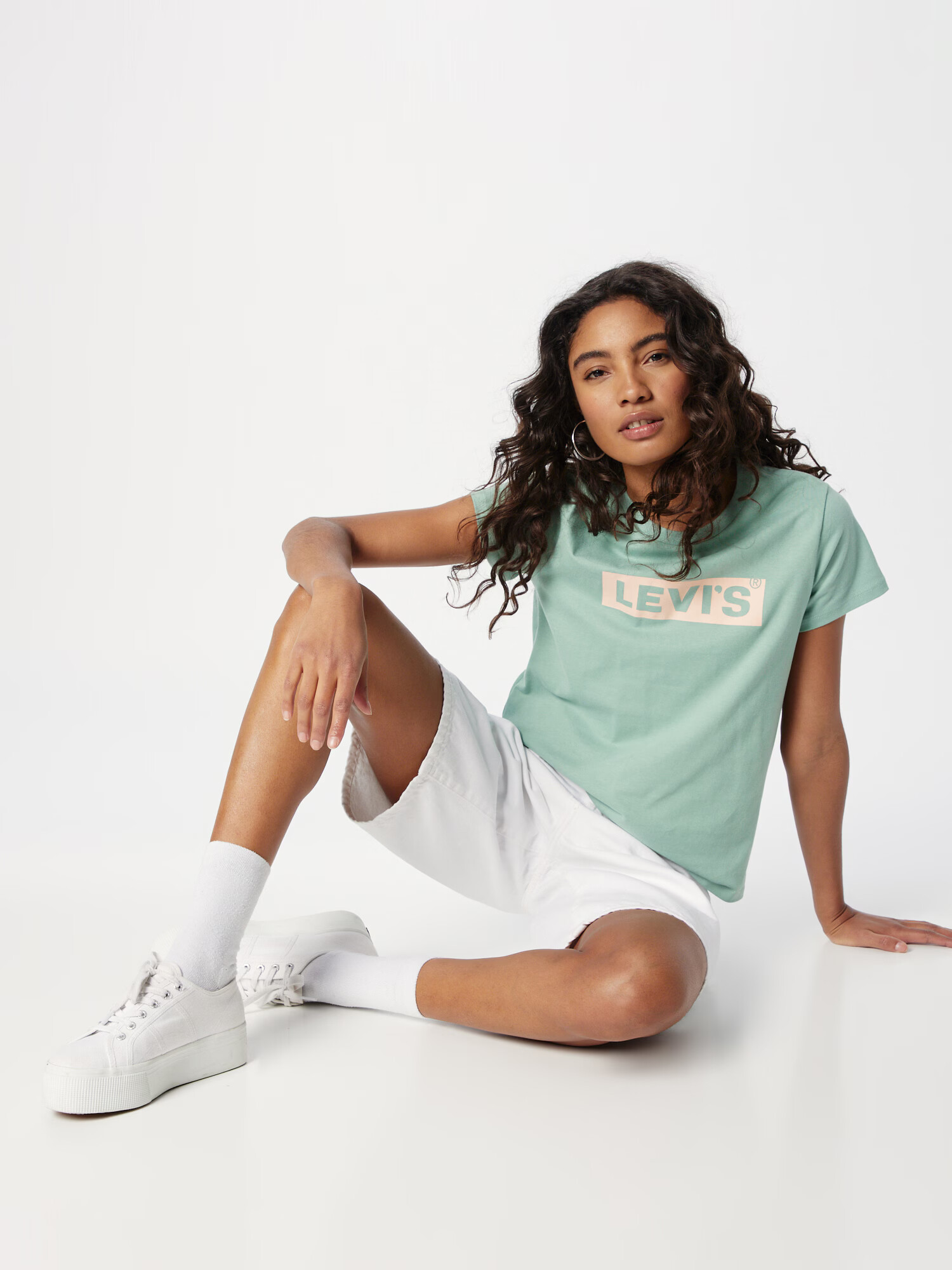 LEVI'S Tricou 'The Perfect' verde pastel / mov pastel - Pled.ro