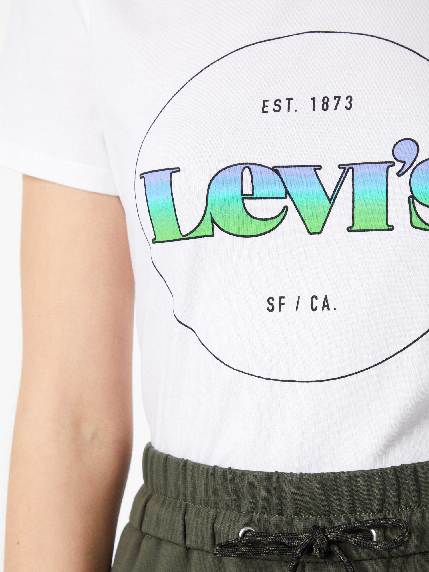 LEVI'S Tricou 'The Perfect Tee' verde / verde jad / mov deschis / negru / alb - Pled.ro