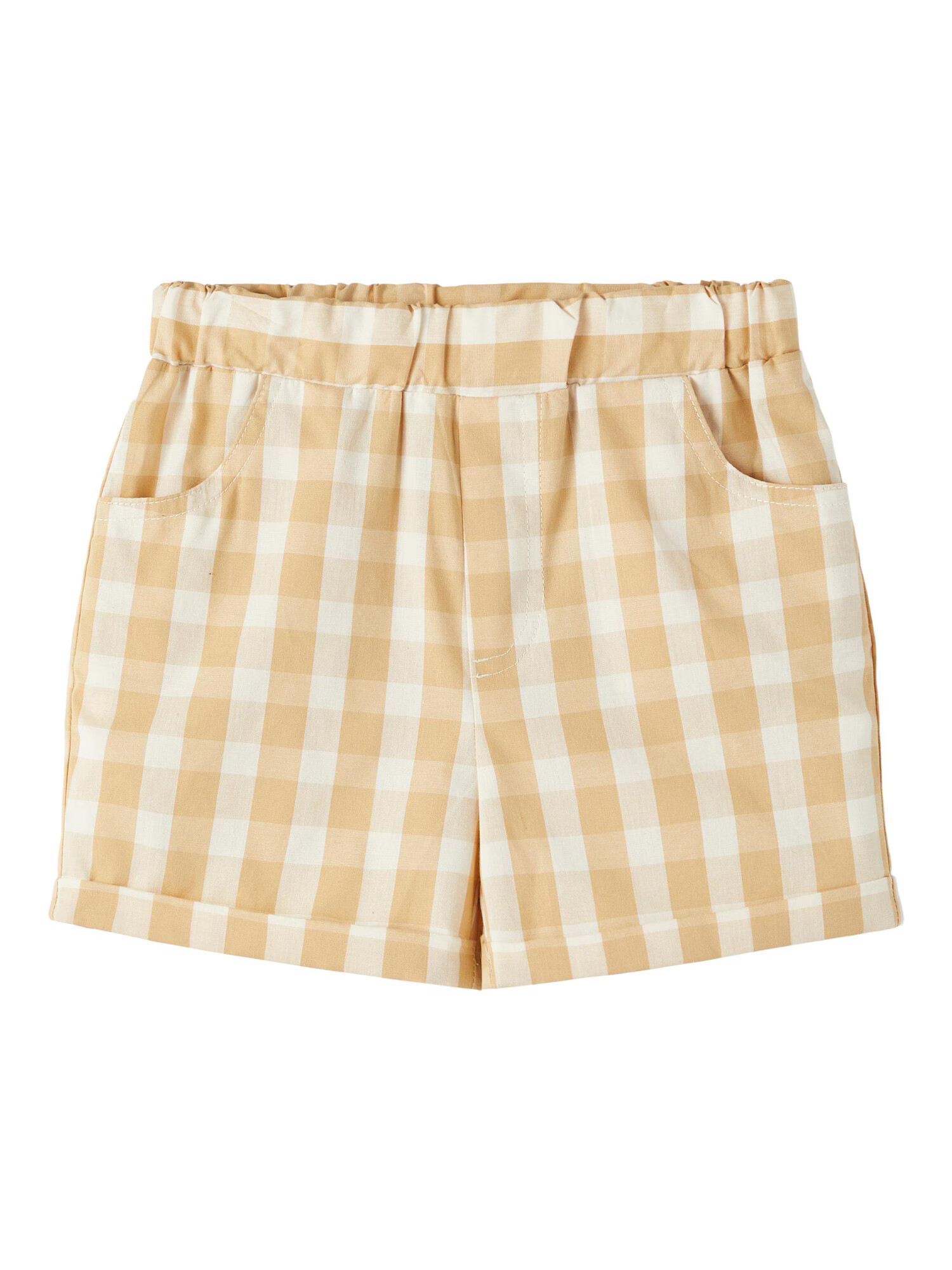 Lil ' Atelier Kids Pantaloni maro caramel / alb - Pled.ro