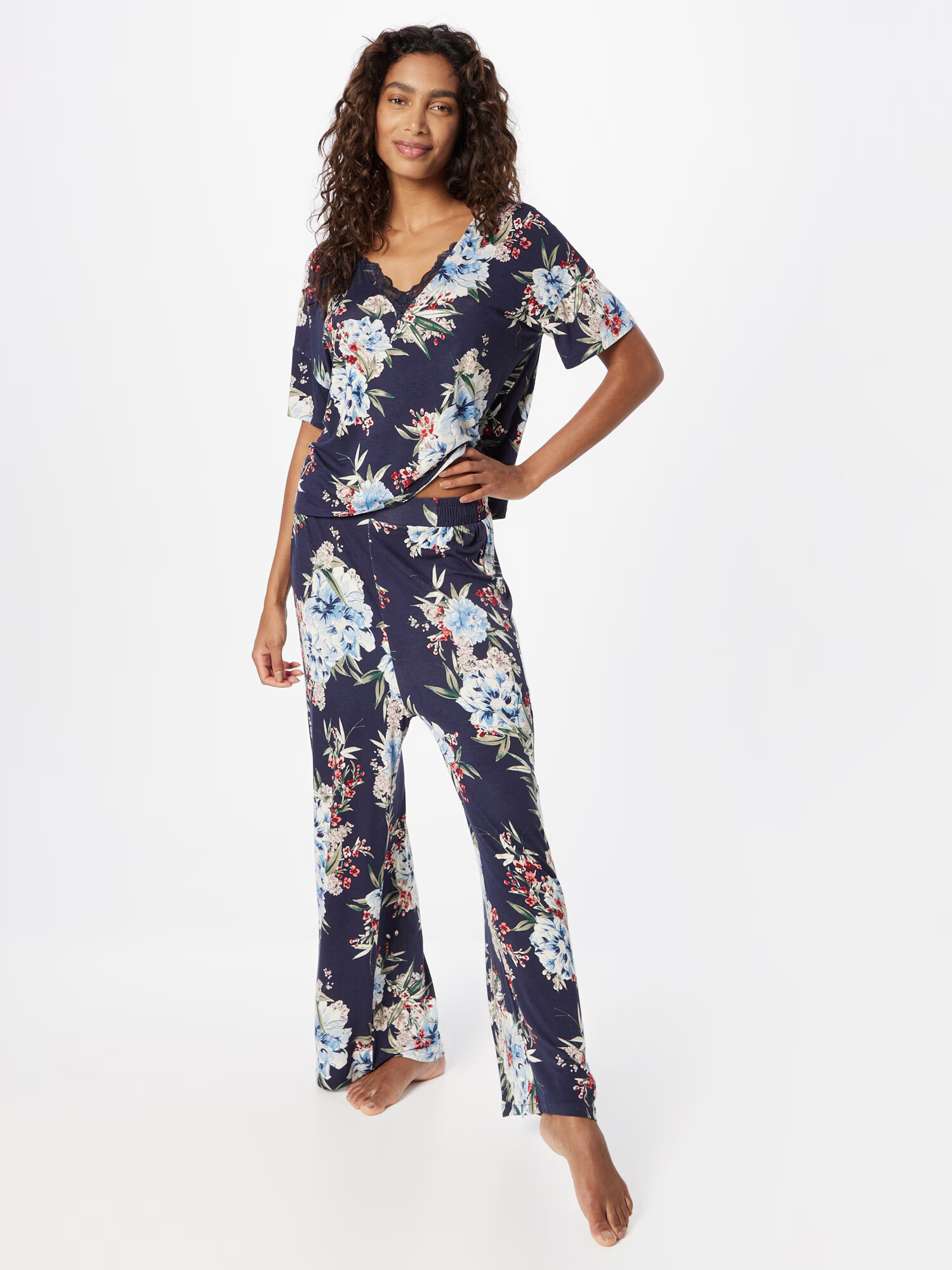 Lindex Pijama bleumarin / albastru deschis / roșu / alb - Pled.ro