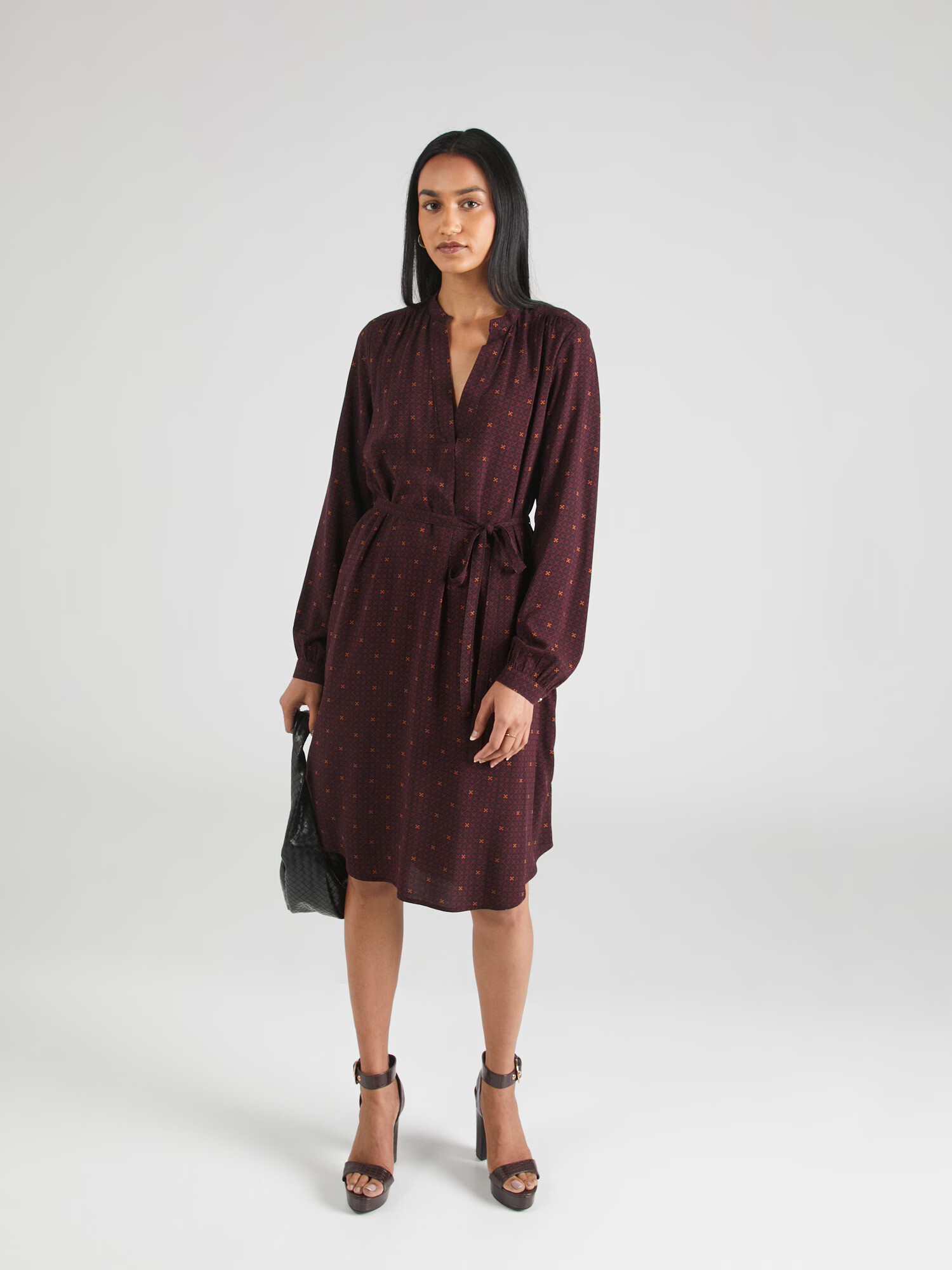 Lindex Rochie 'Marissa' portocaliu / roșu burgundy / negru - Pled.ro