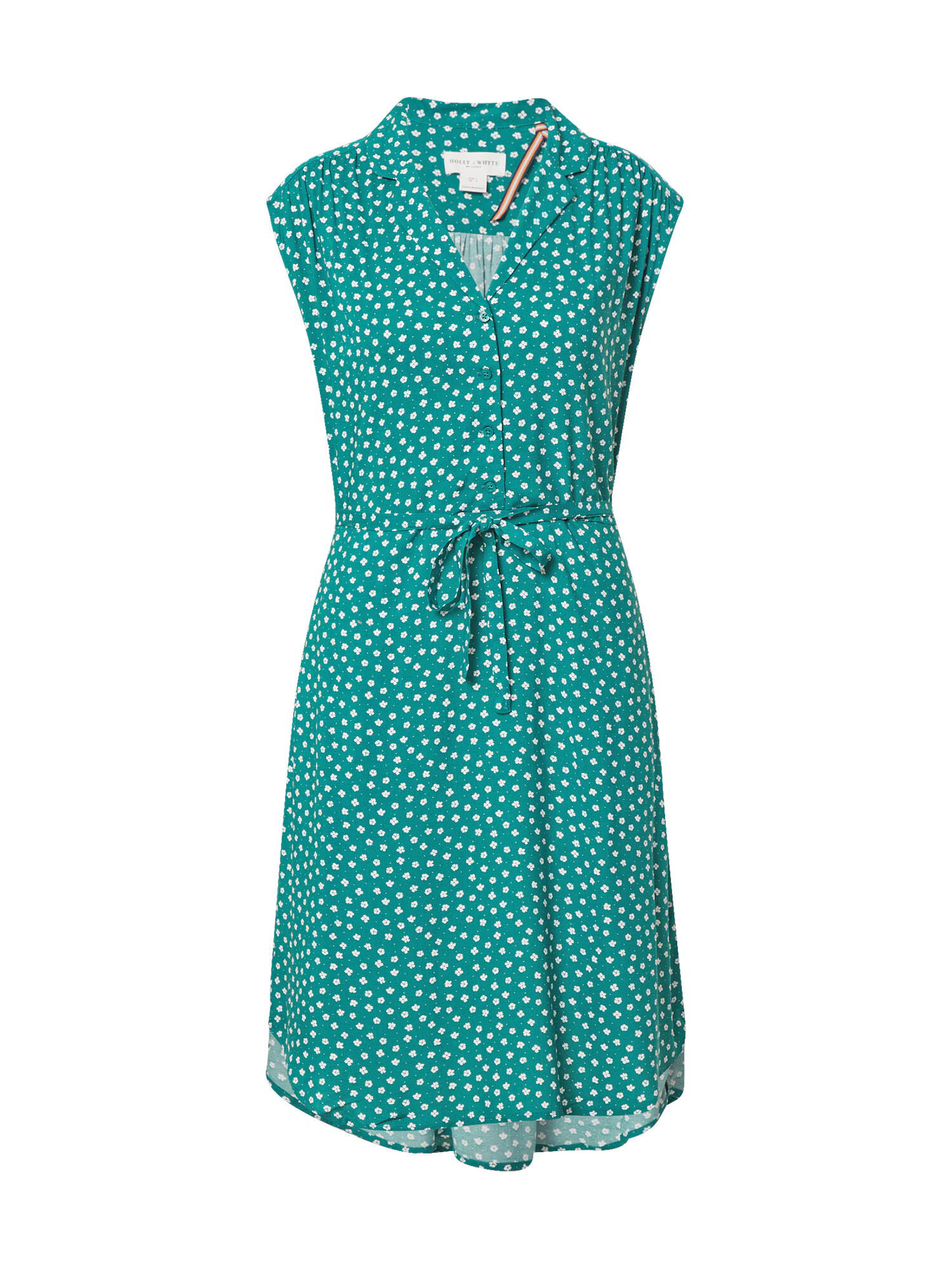 Lindex Rochie tip bluză 'Lilja' verde jad / alb - Pled.ro