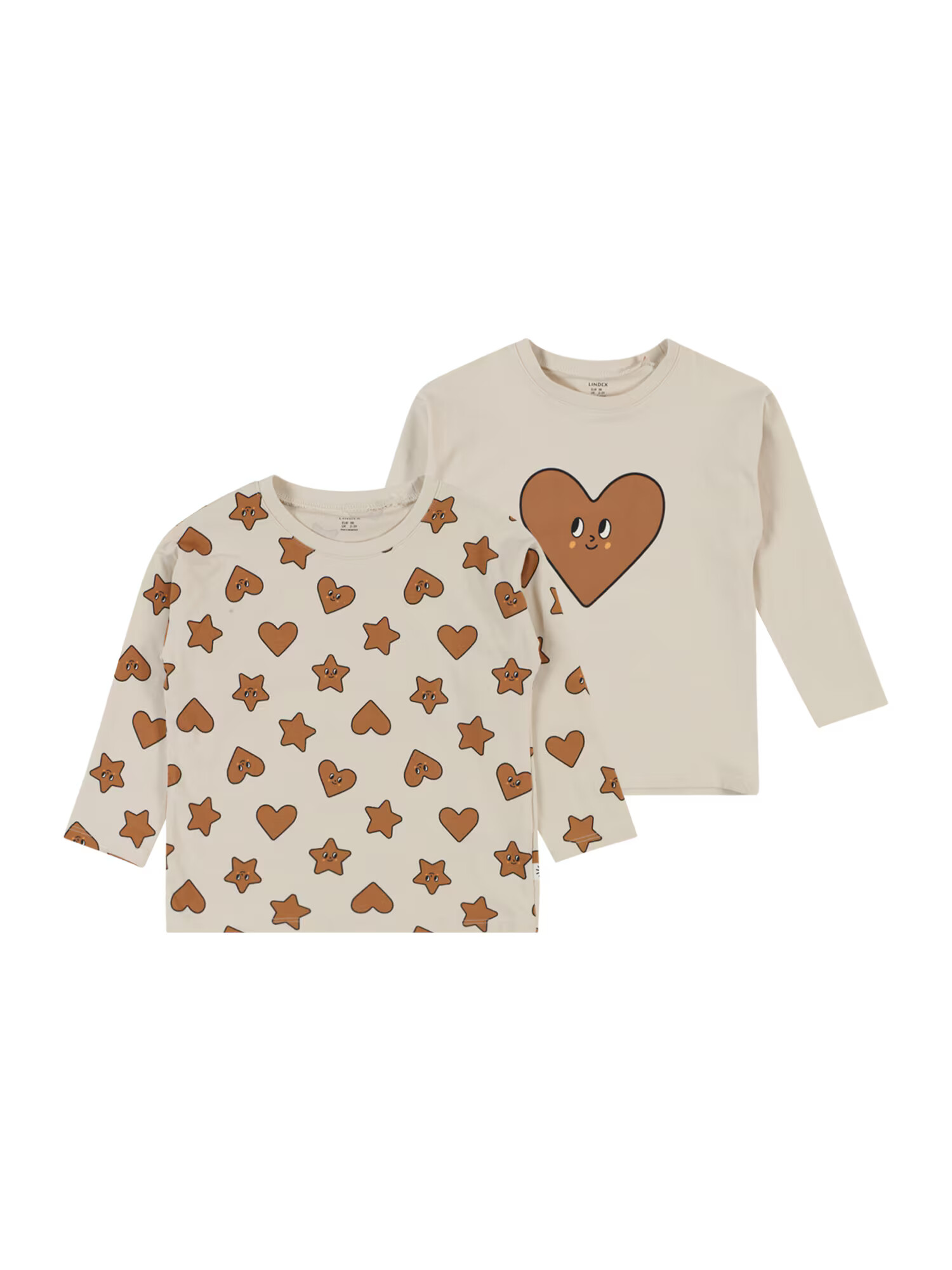 Lindex Tricou 'Gingerbread' bej deschis / maro / negru - Pled.ro