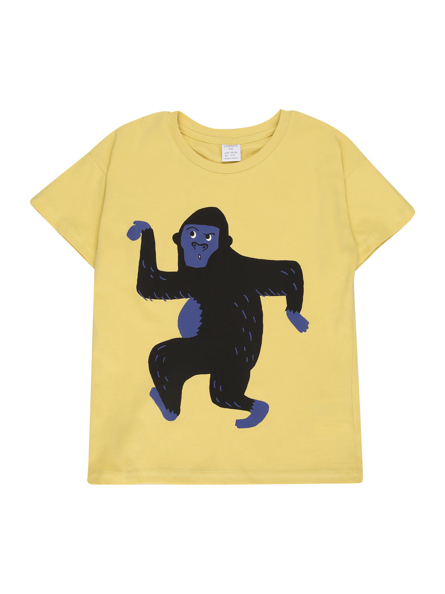 Lindex Tricou 'MONKEY' albastru / galben citron / negru - Pled.ro