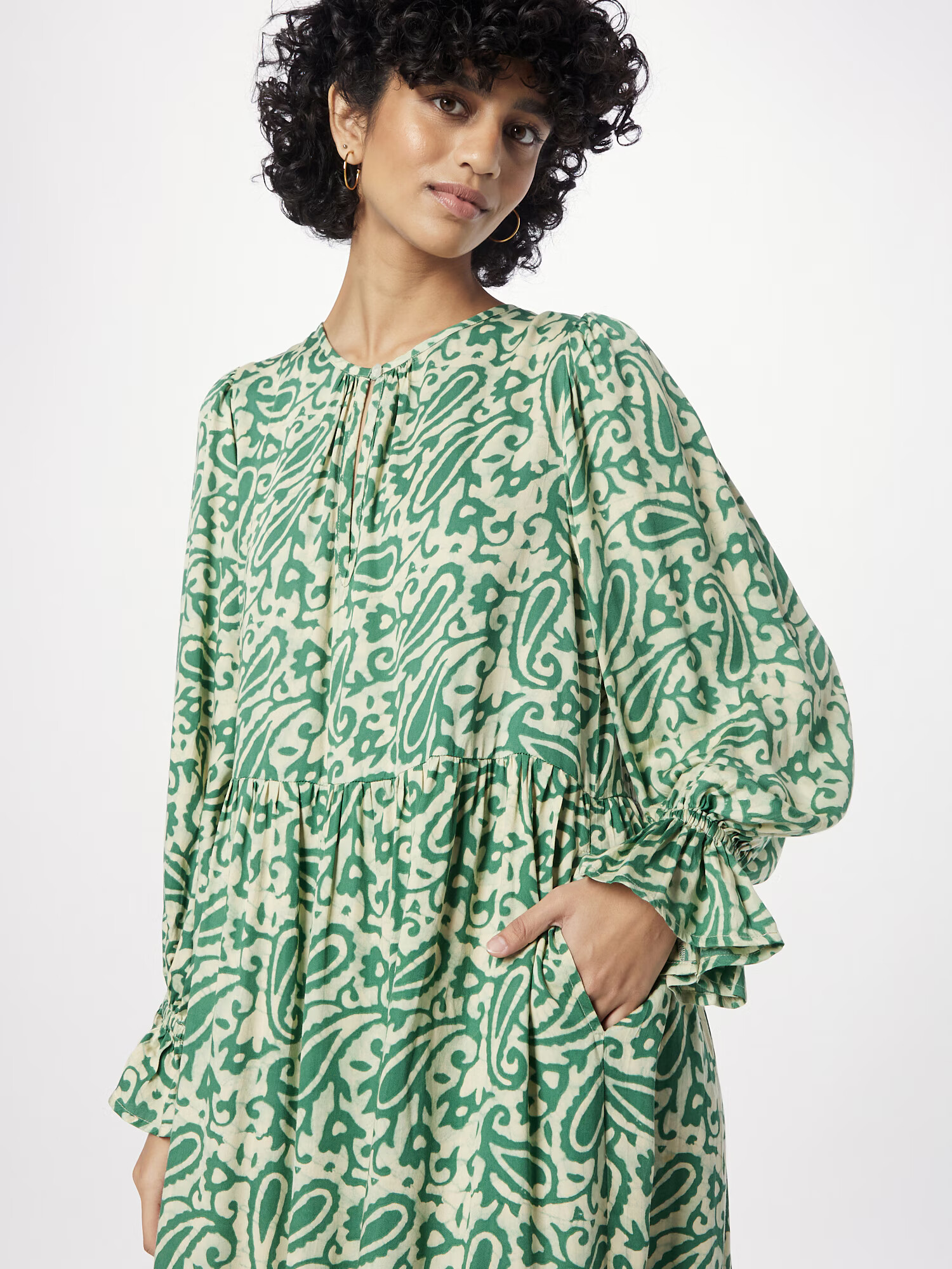 Line of Oslo Rochie 'Muse Etnic' bej / verde - Pled.ro