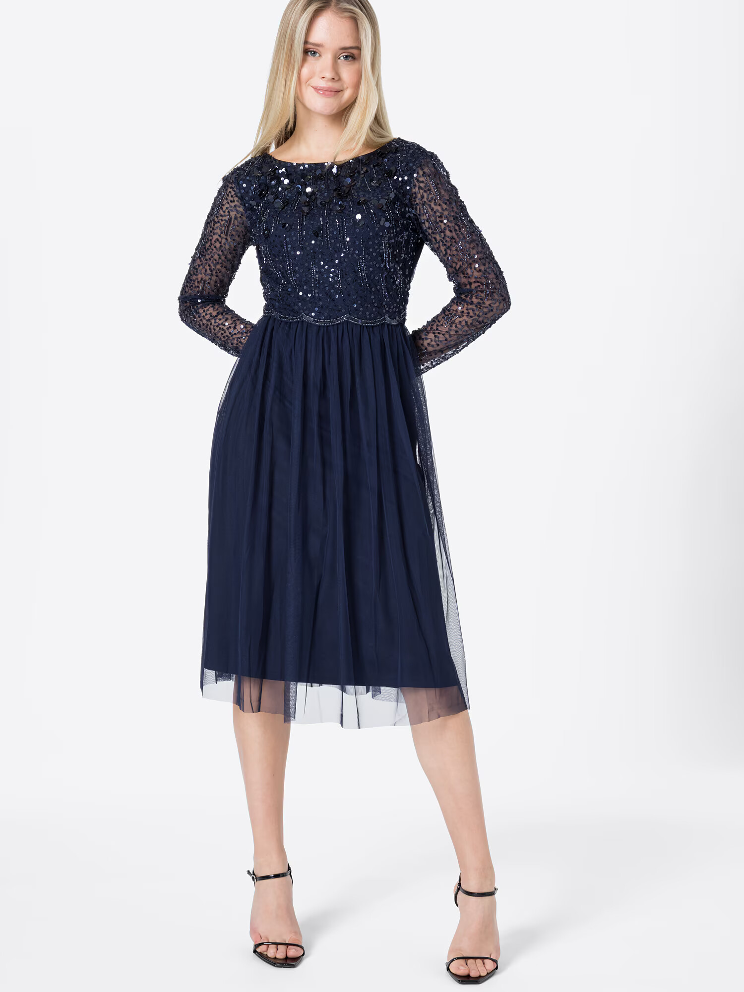 Lipsy Rochie de cocktail 'Natalie' bleumarin / gri argintiu - Pled.ro