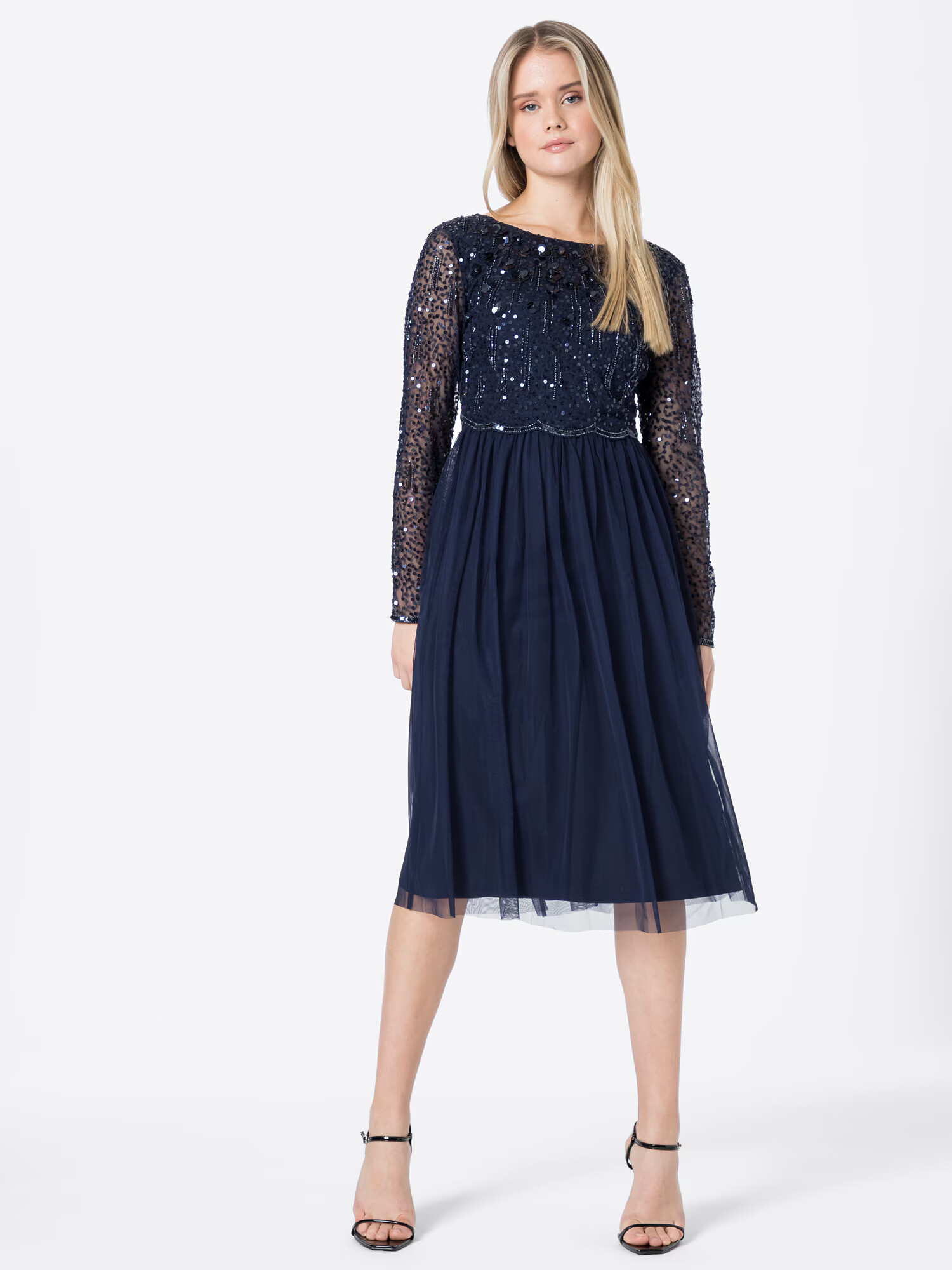 Lipsy Rochie de cocktail 'Natalie' bleumarin / gri argintiu - Pled.ro