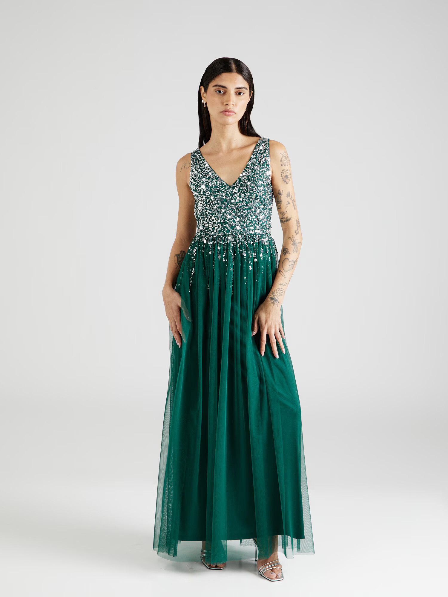 Lipsy Rochie de seară verde / argintiu - Pled.ro