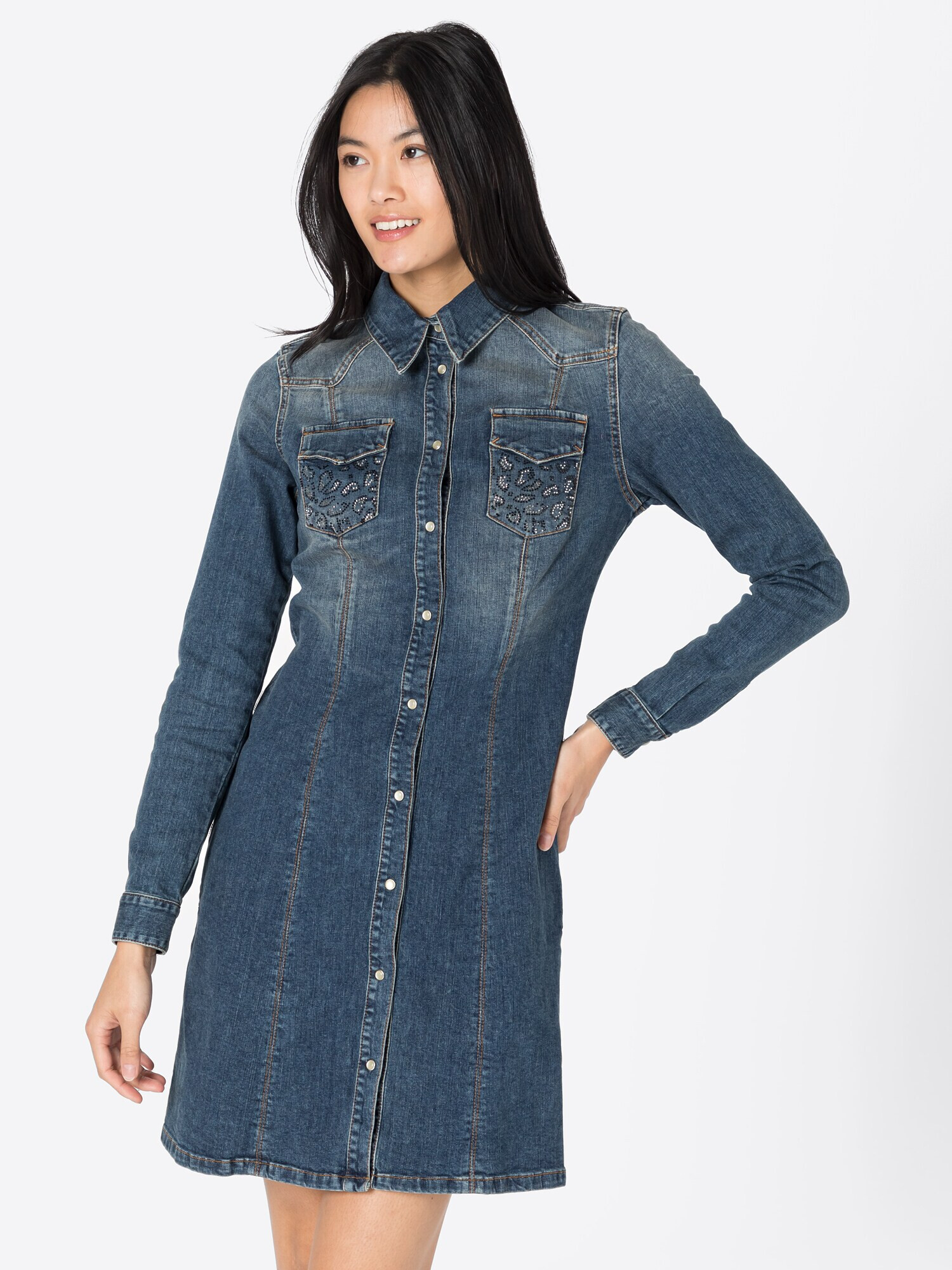 Liu Jo Rochie tip bluză albastru denim - Pled.ro