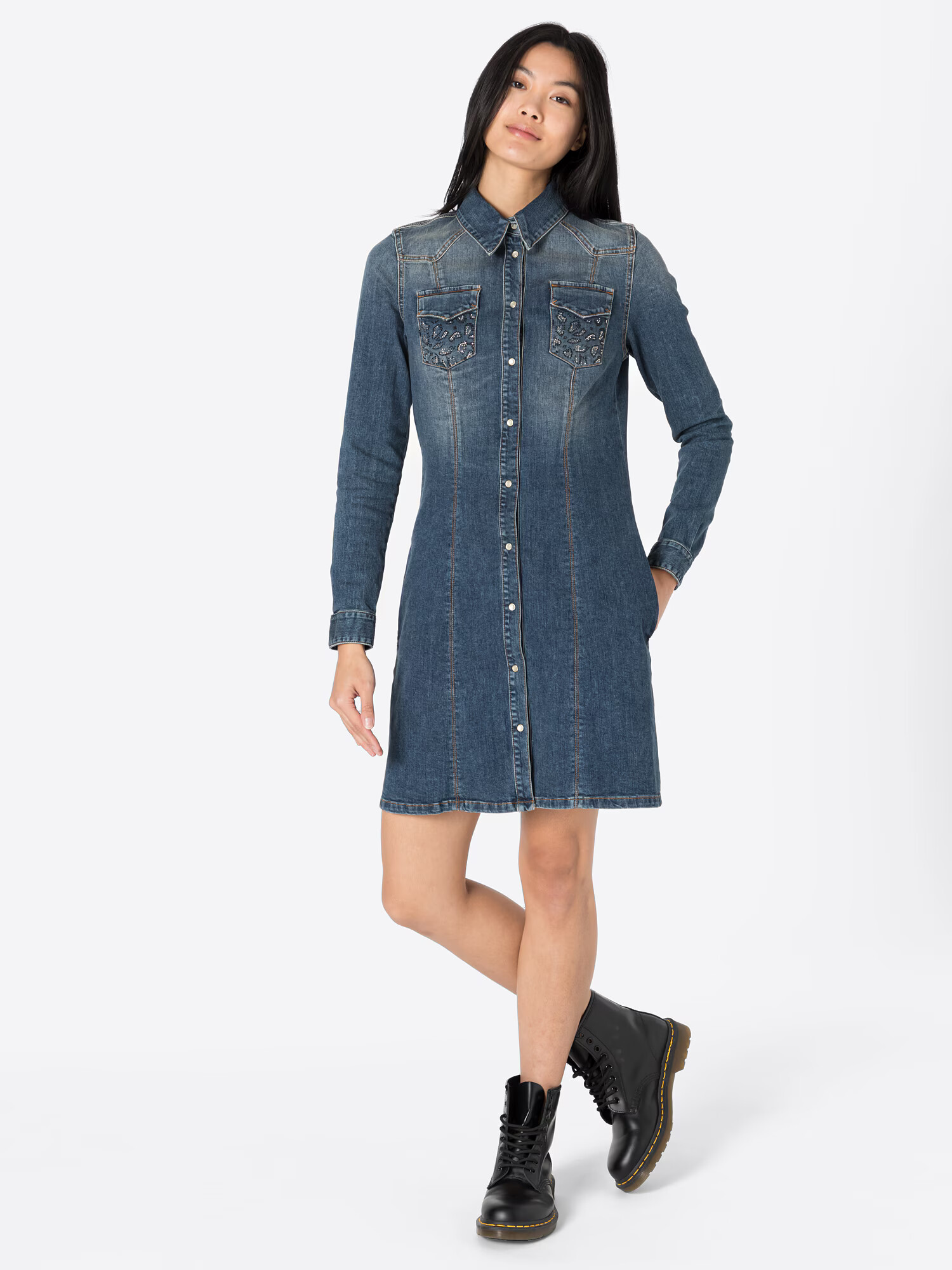 Liu Jo Rochie tip bluză albastru denim - Pled.ro