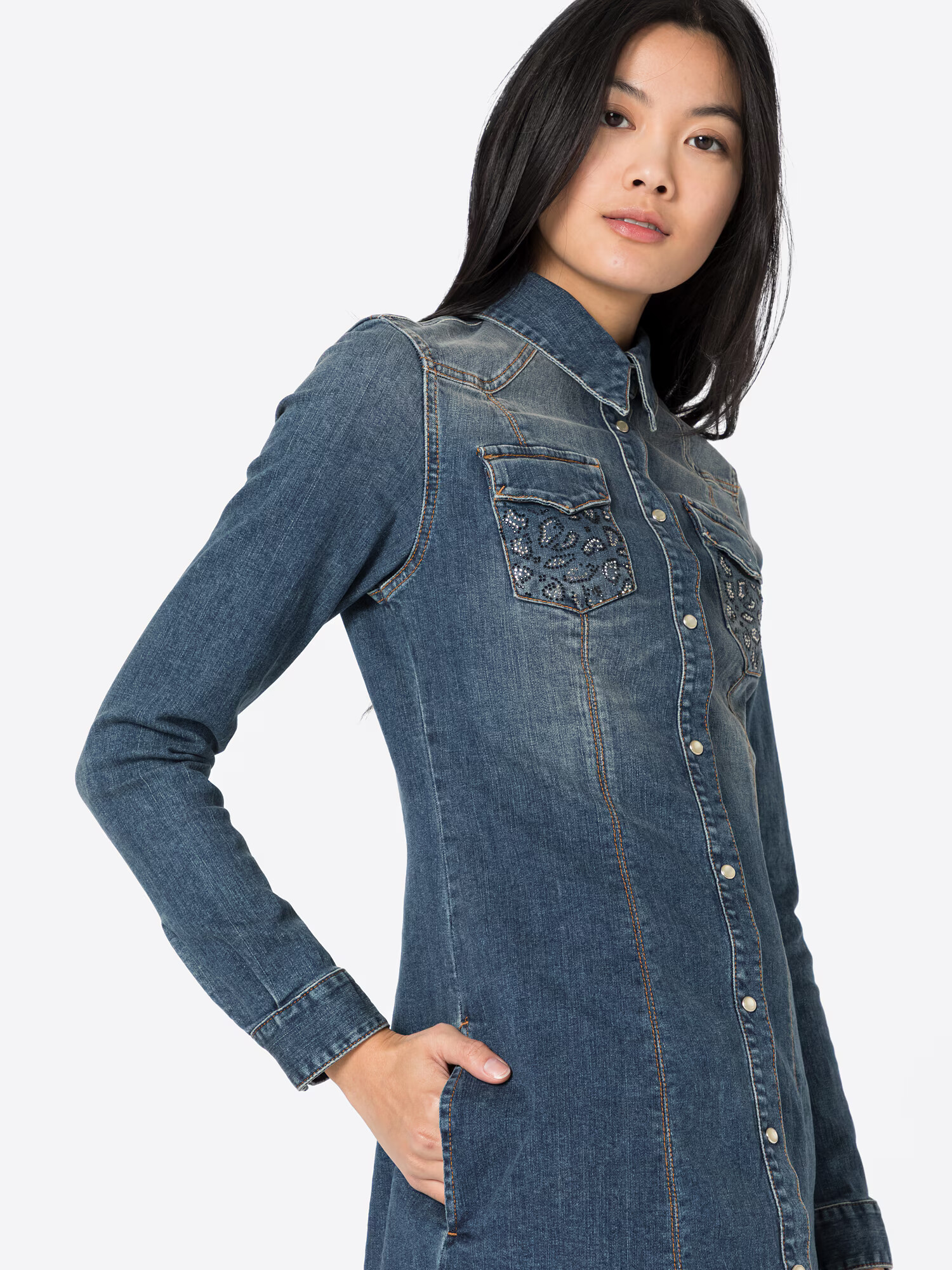 Liu Jo Rochie tip bluză albastru denim - Pled.ro