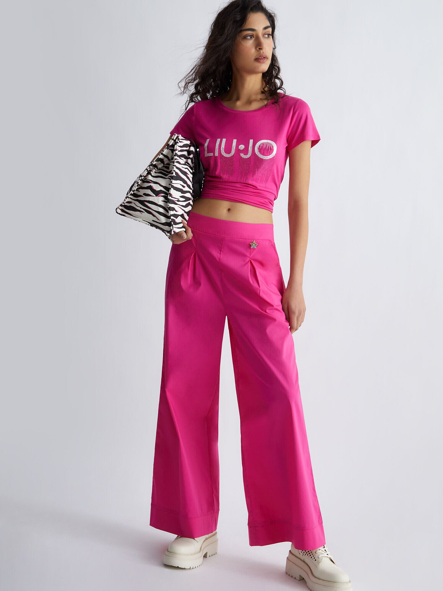 Liu Jo Tricou fucsia / alb - Pled.ro