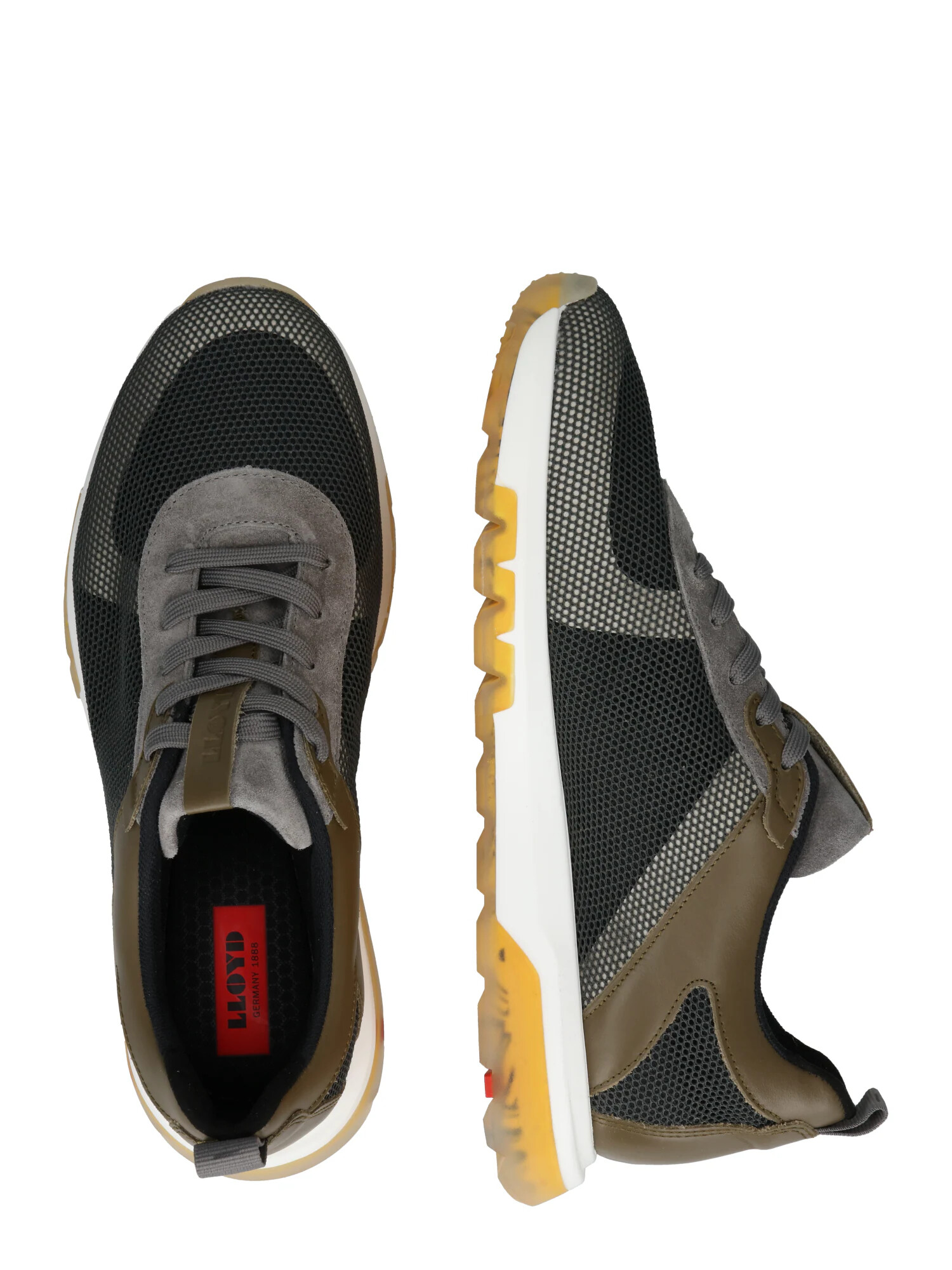 LLOYD Sneaker low 'AARON' gri / gri metalic / oliv - Pled.ro