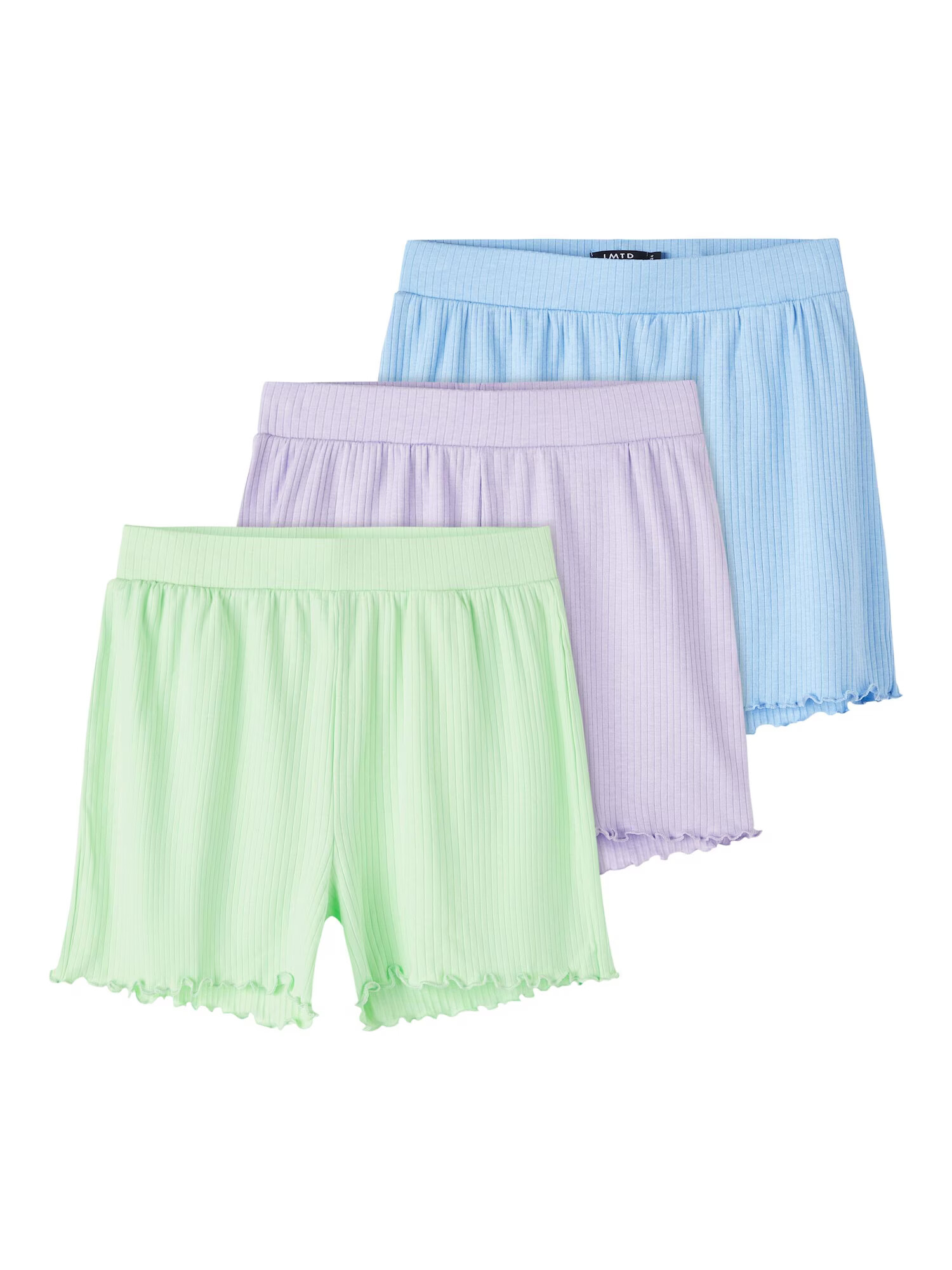 LMTD Pantaloni 'NUNNE' albastru deschis / verde pastel / mov deschis - Pled.ro