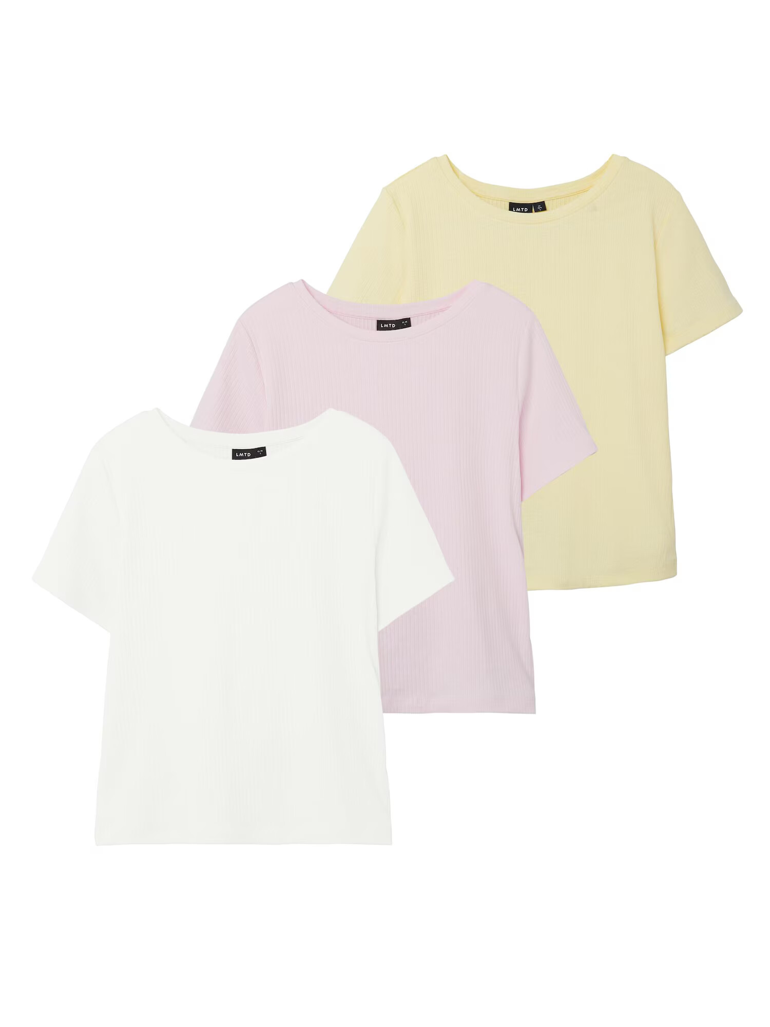 LMTD Tricou 'NUNNE ' galben pastel / rosé / alb - Pled.ro