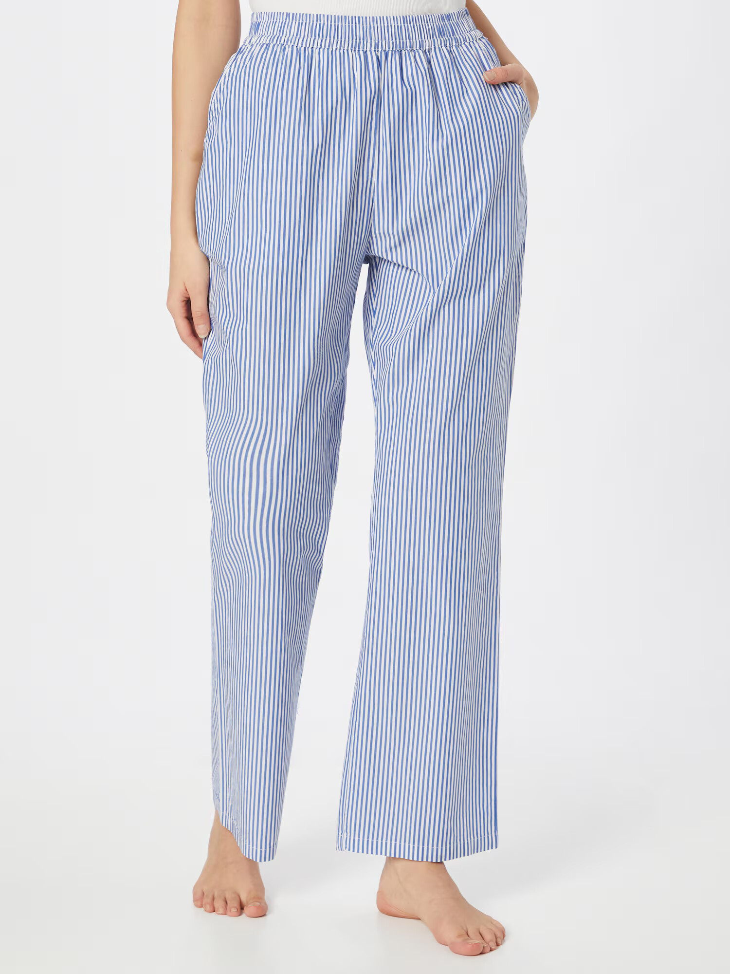 Lollys Laundry Pantaloni 'Ted' albastru deschis / alb - Pled.ro