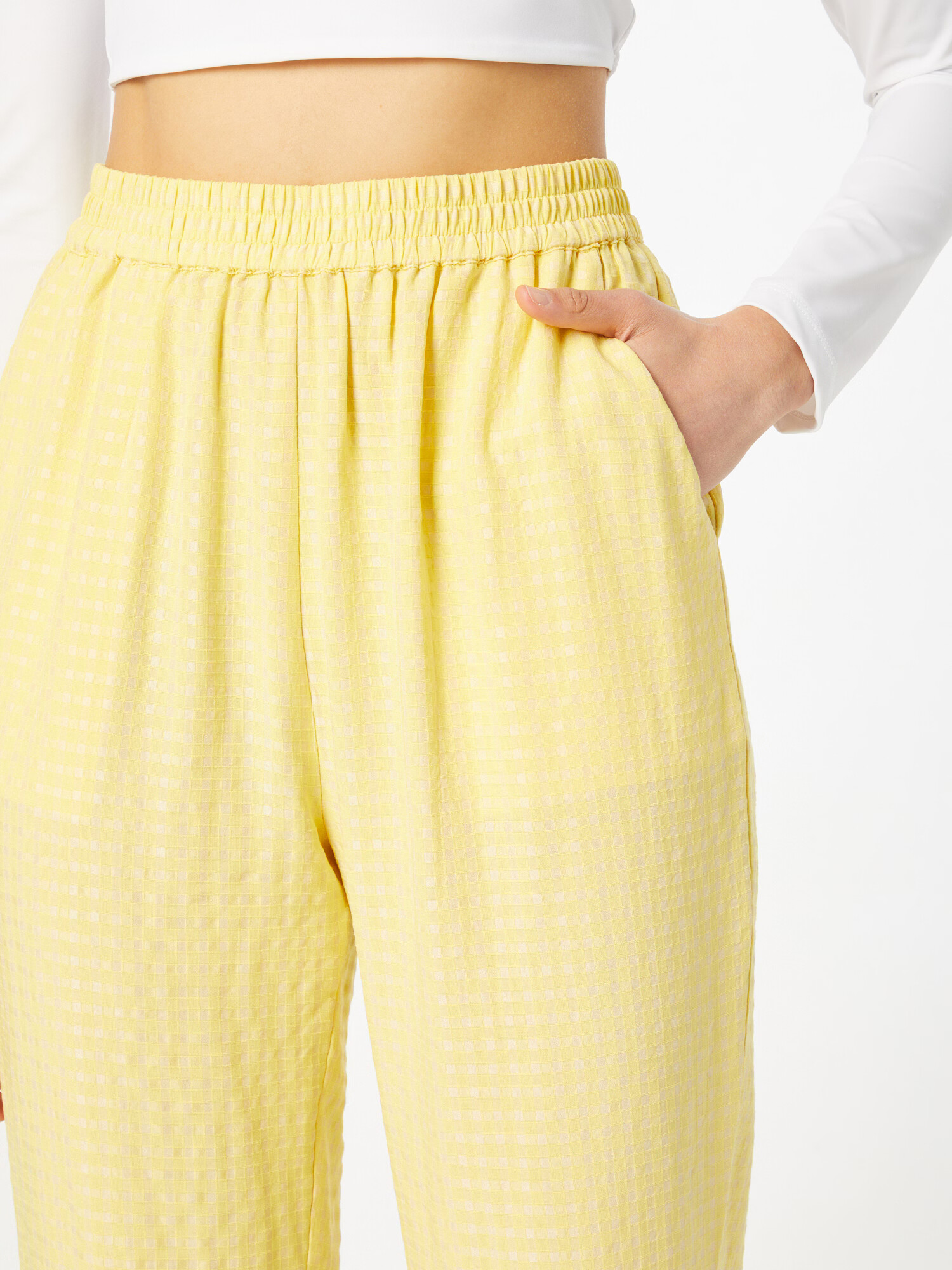 Lollys Laundry Pantaloni 'Ted' galben / alb - Pled.ro