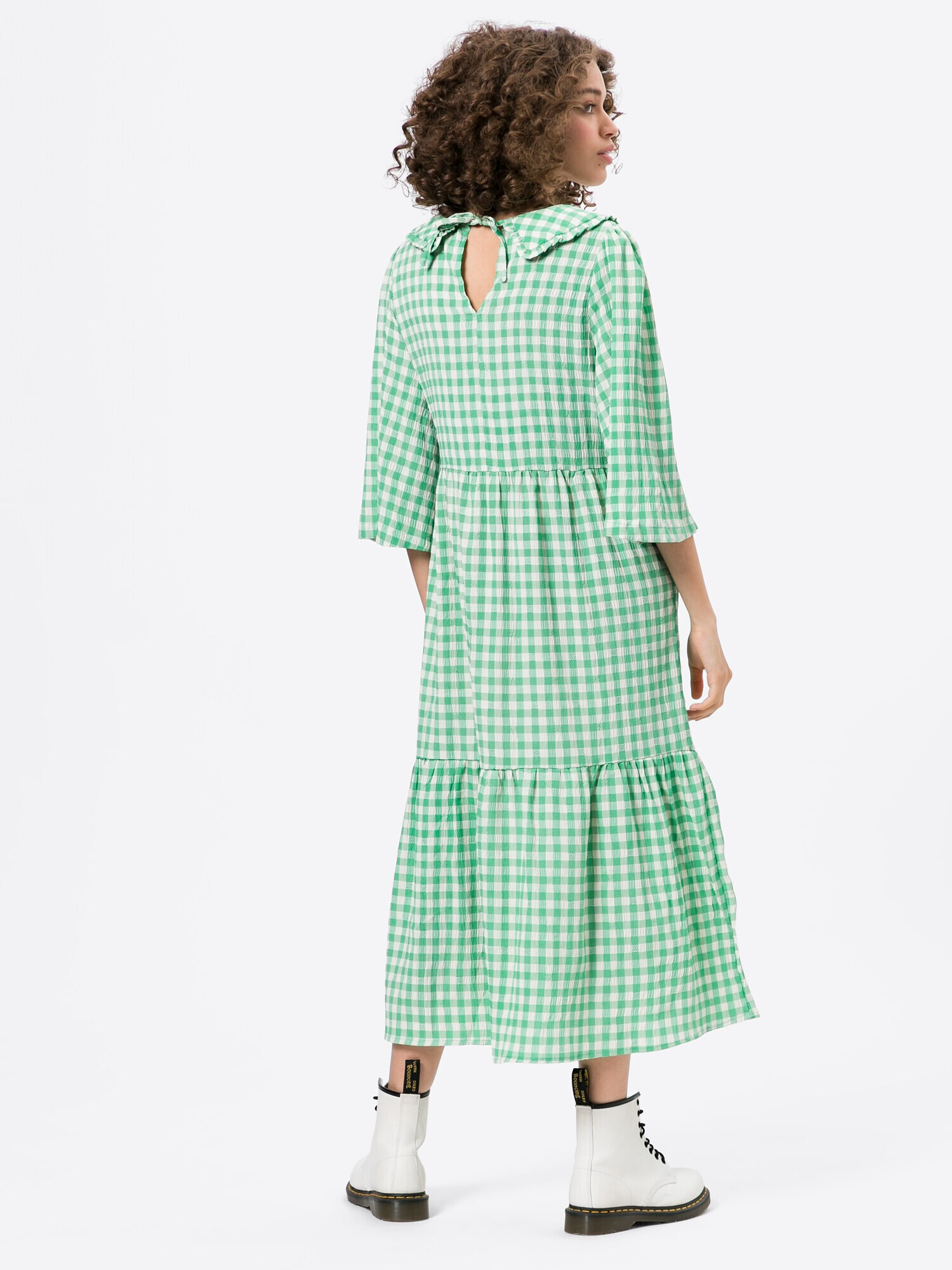 Lollys Laundry Rochie tip bluză 'Sonya' verde / alb - Pled.ro