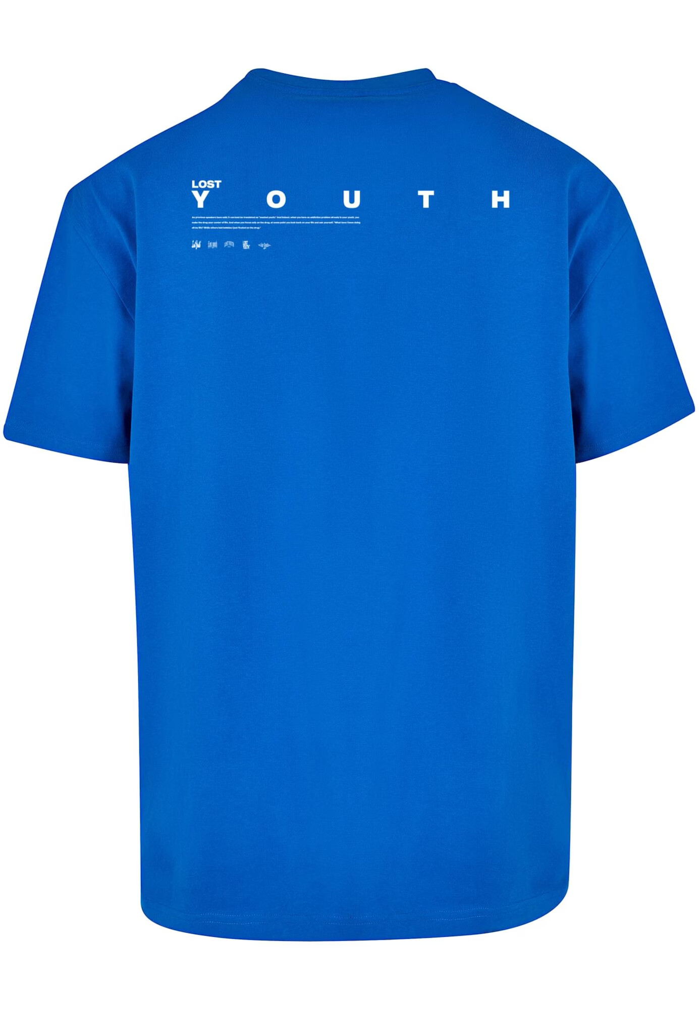 Lost Youth Tricou 'Dove' albastru regal / gri / alb - Pled.ro