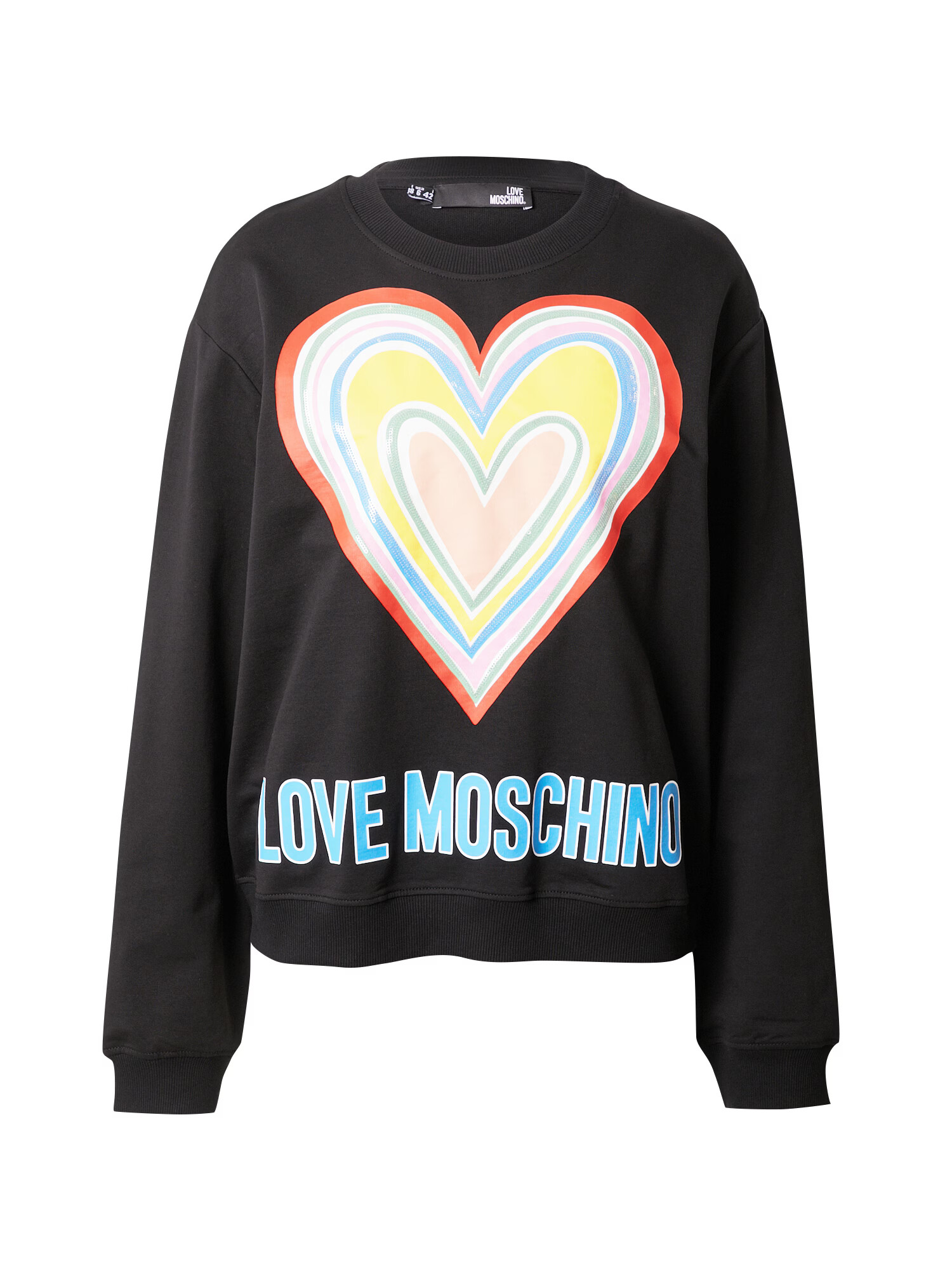 Love Moschino Bluză de molton albastru deschis / roșu / negru / alb - Pled.ro