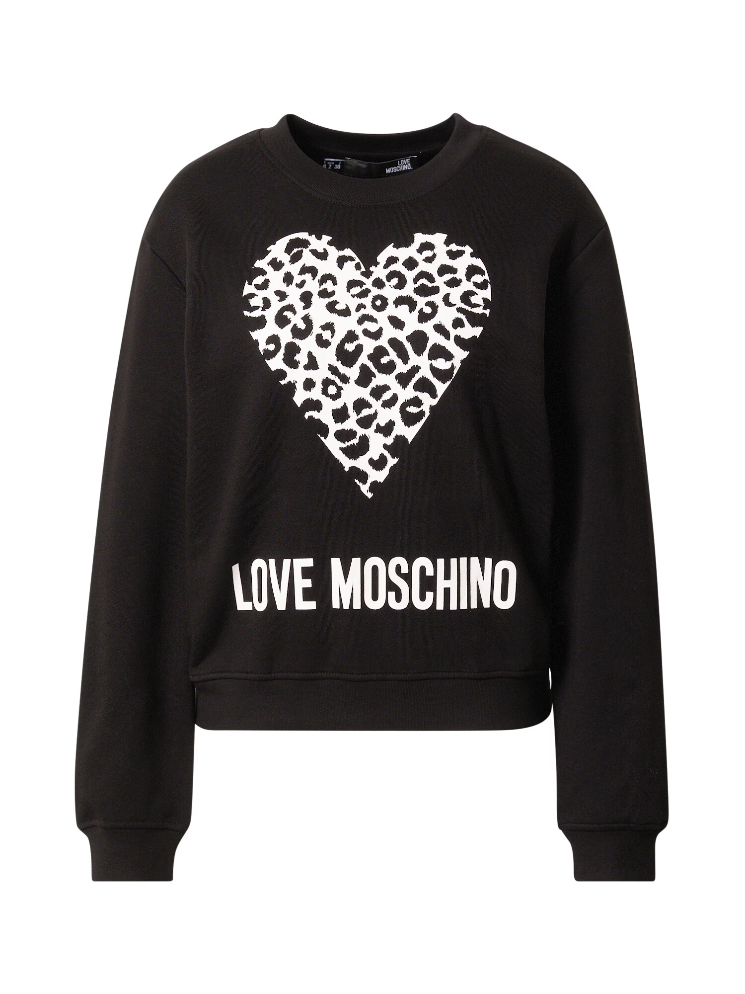 Love Moschino Bluză de molton negru / alb - Pled.ro