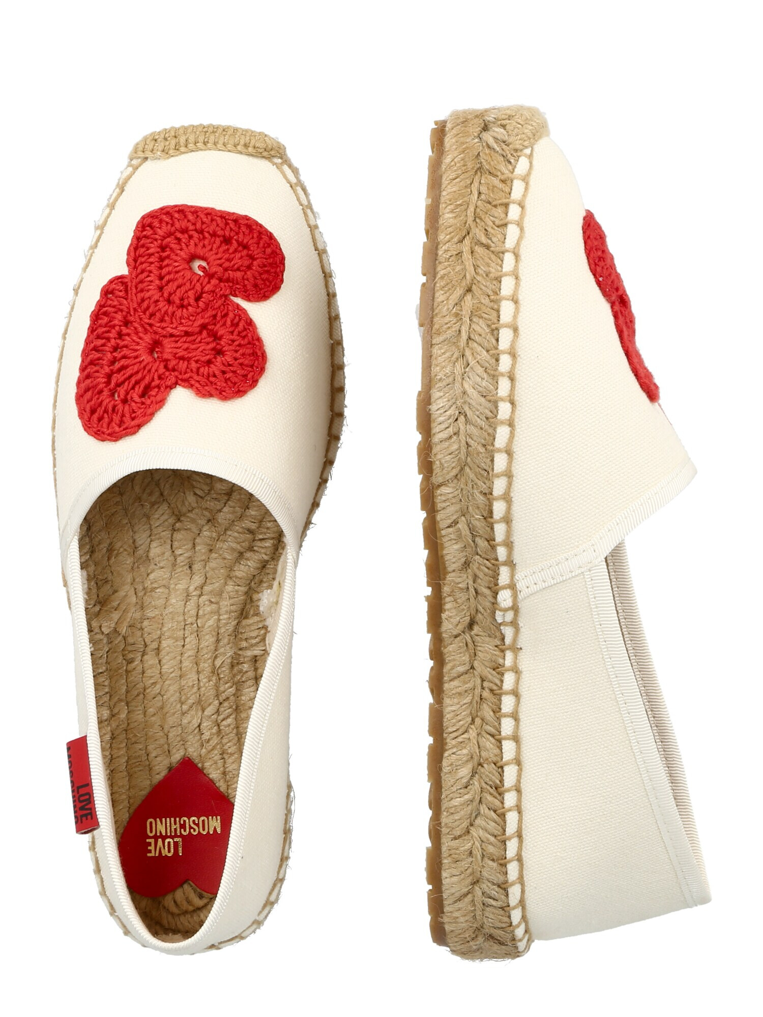 Love Moschino Espadrile 'SCARPAD' roșu / negru / alb lână - Pled.ro