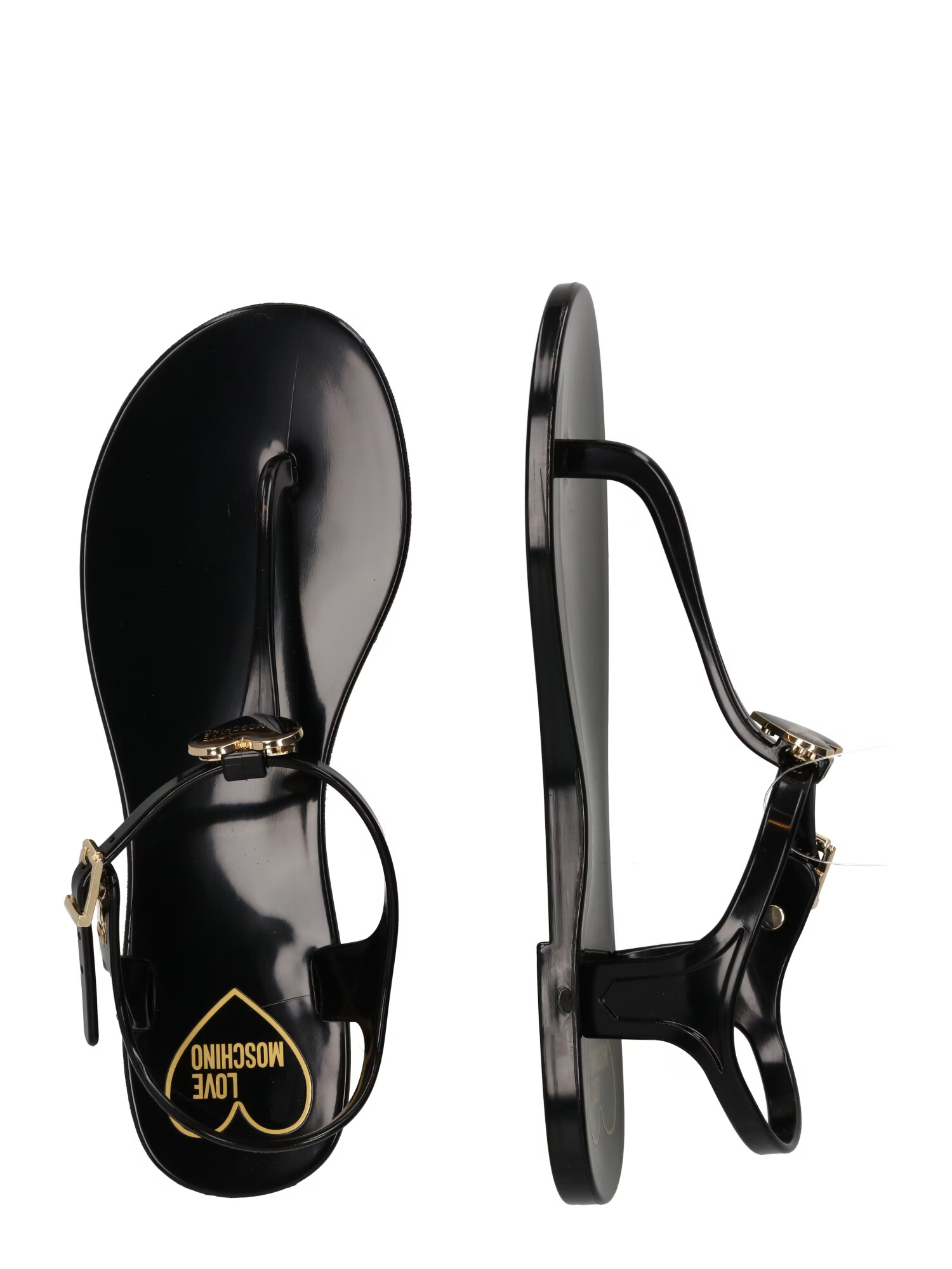 Love Moschino Flip-flops auriu / negru - Pled.ro