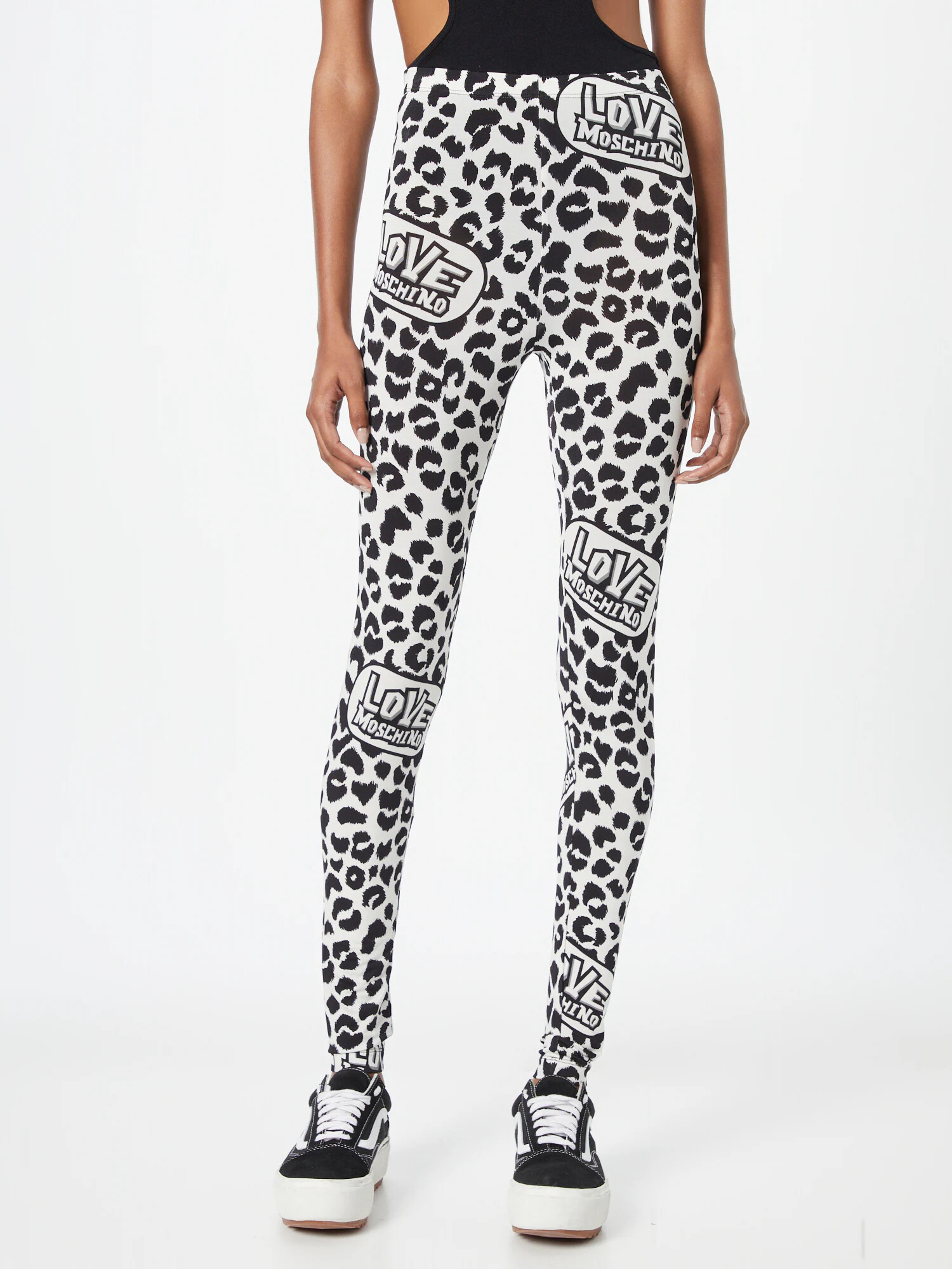 Love Moschino Leggings negru / alb - Pled.ro