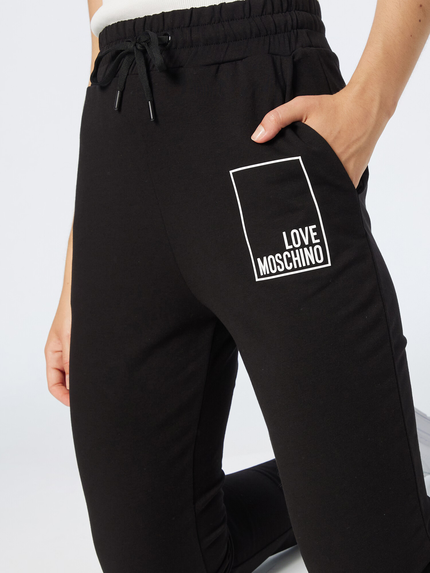 Love Moschino Pantaloni negru / alb - Pled.ro