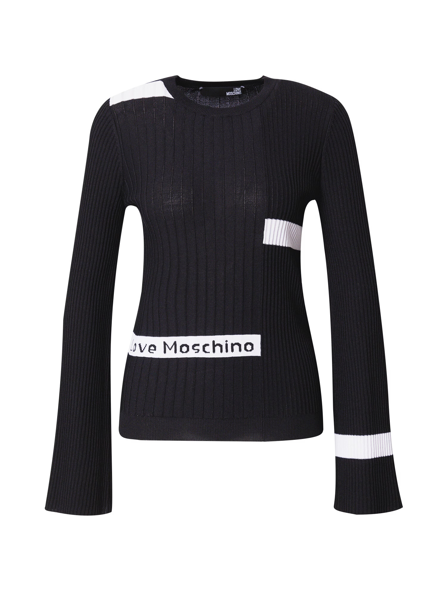 Love Moschino Pulover negru / alb - Pled.ro