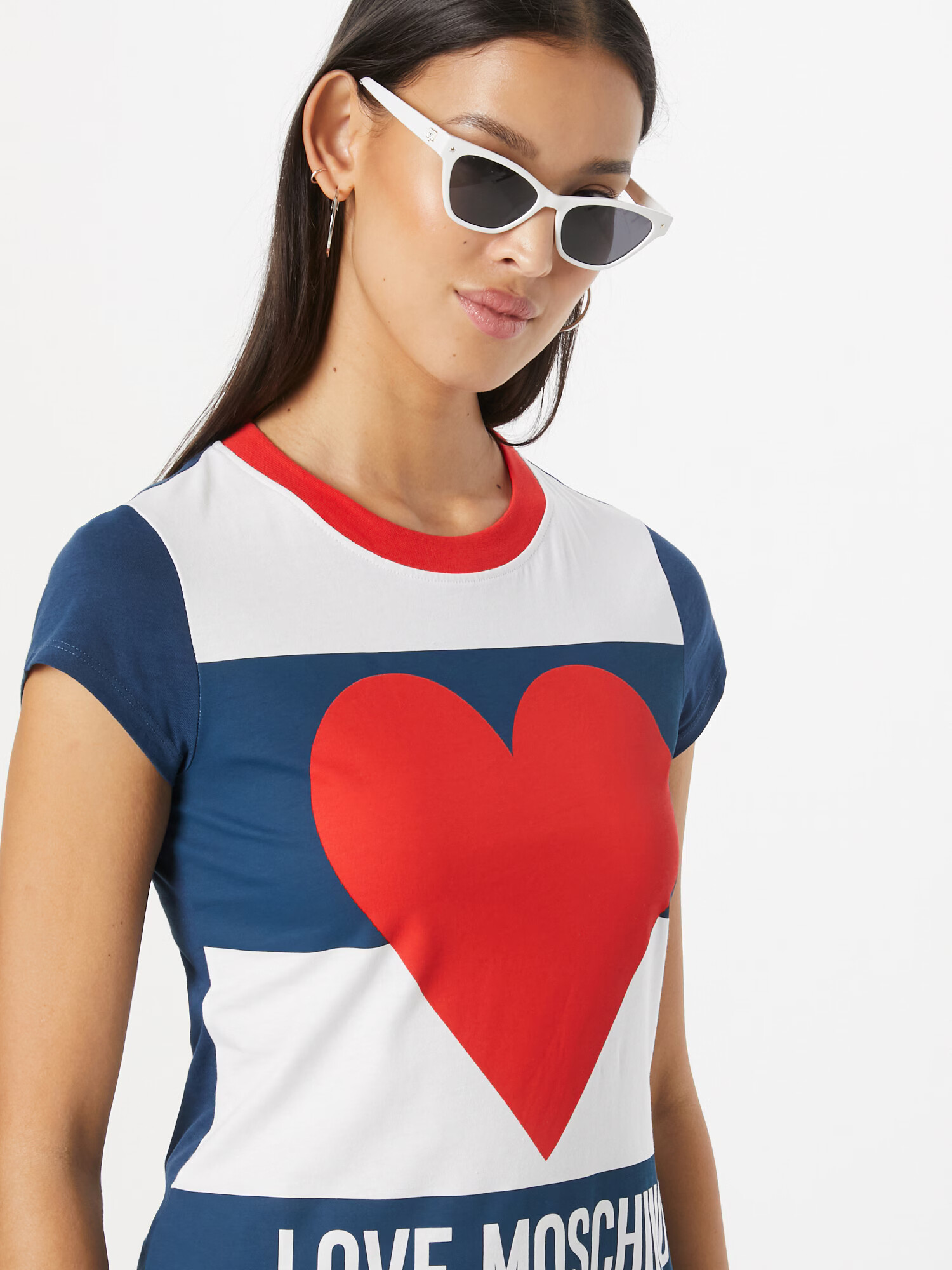 Love Moschino Rochie 'ABITO FELPA' bleumarin / roșu / alb - Pled.ro