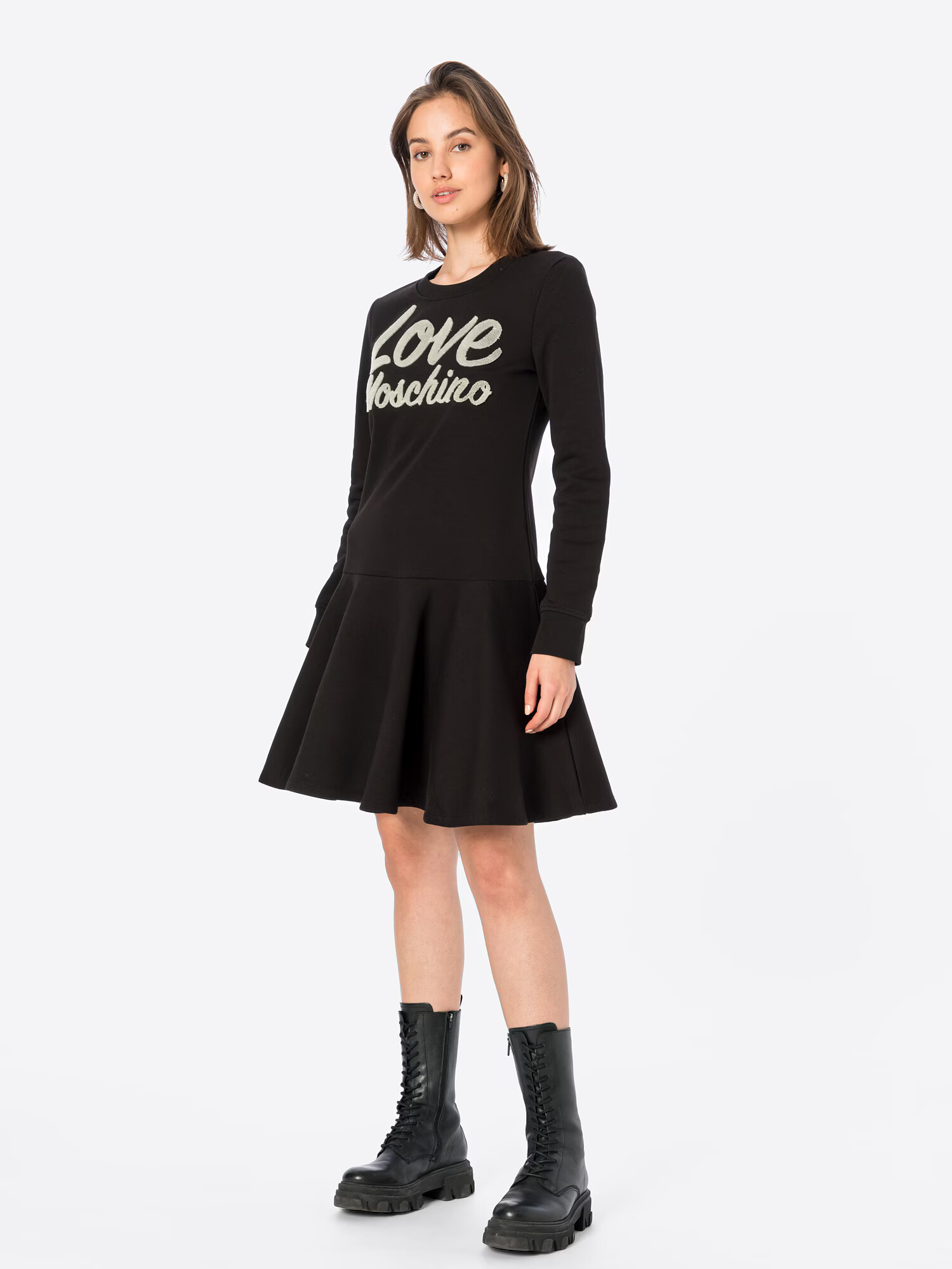 Love Moschino Rochie negru / alb - Pled.ro