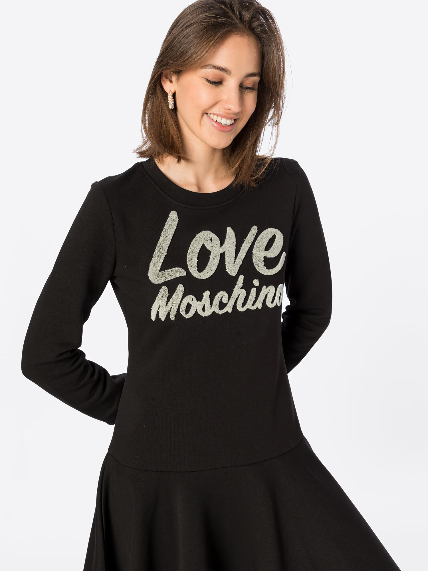 Love Moschino Rochie negru / alb - Pled.ro