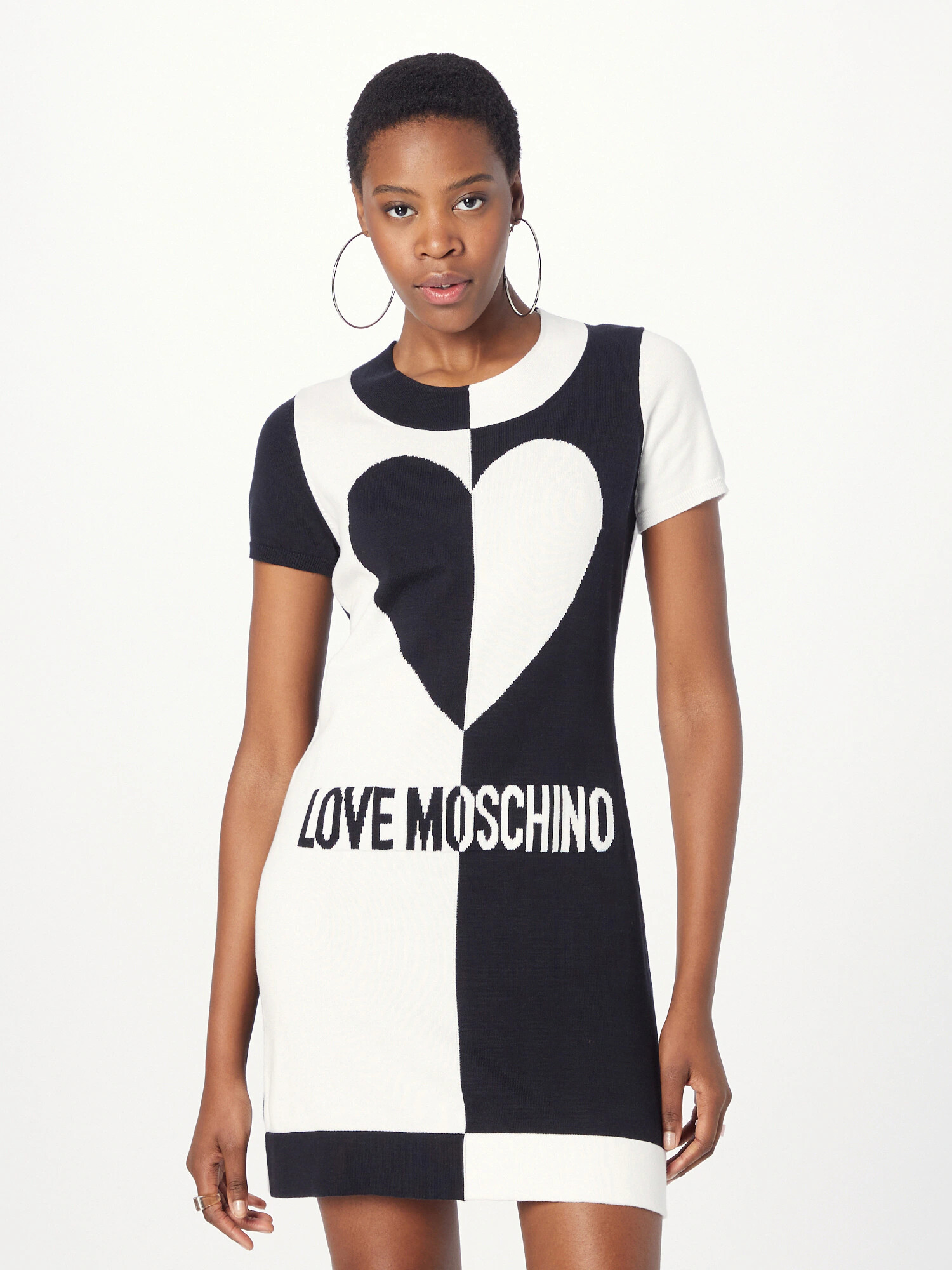 Love Moschino Rochie negru / alb - Pled.ro