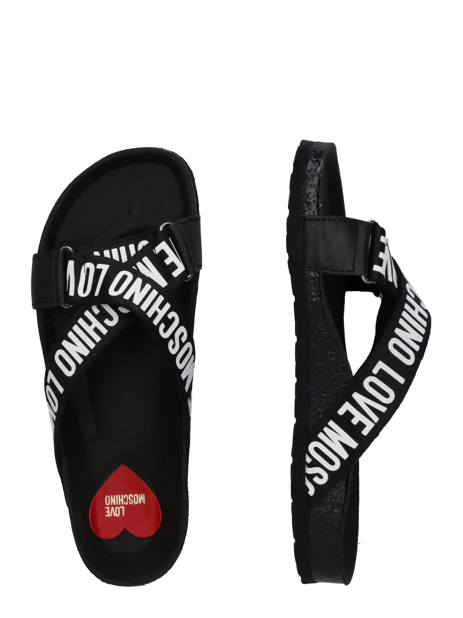 Love Moschino Saboți negru / alb - Pled.ro