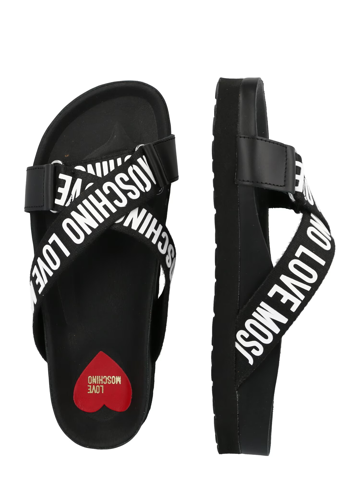 Love Moschino Saboți negru / alb - Pled.ro