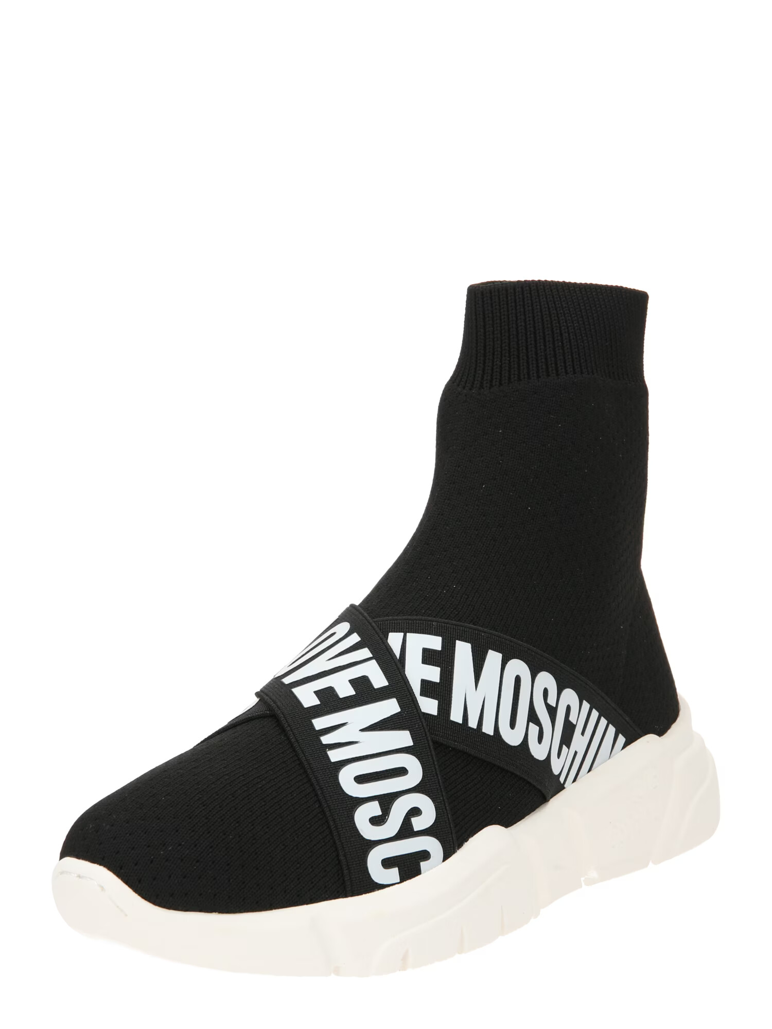 Love Moschino Sneaker înalt negru / alb - Pled.ro